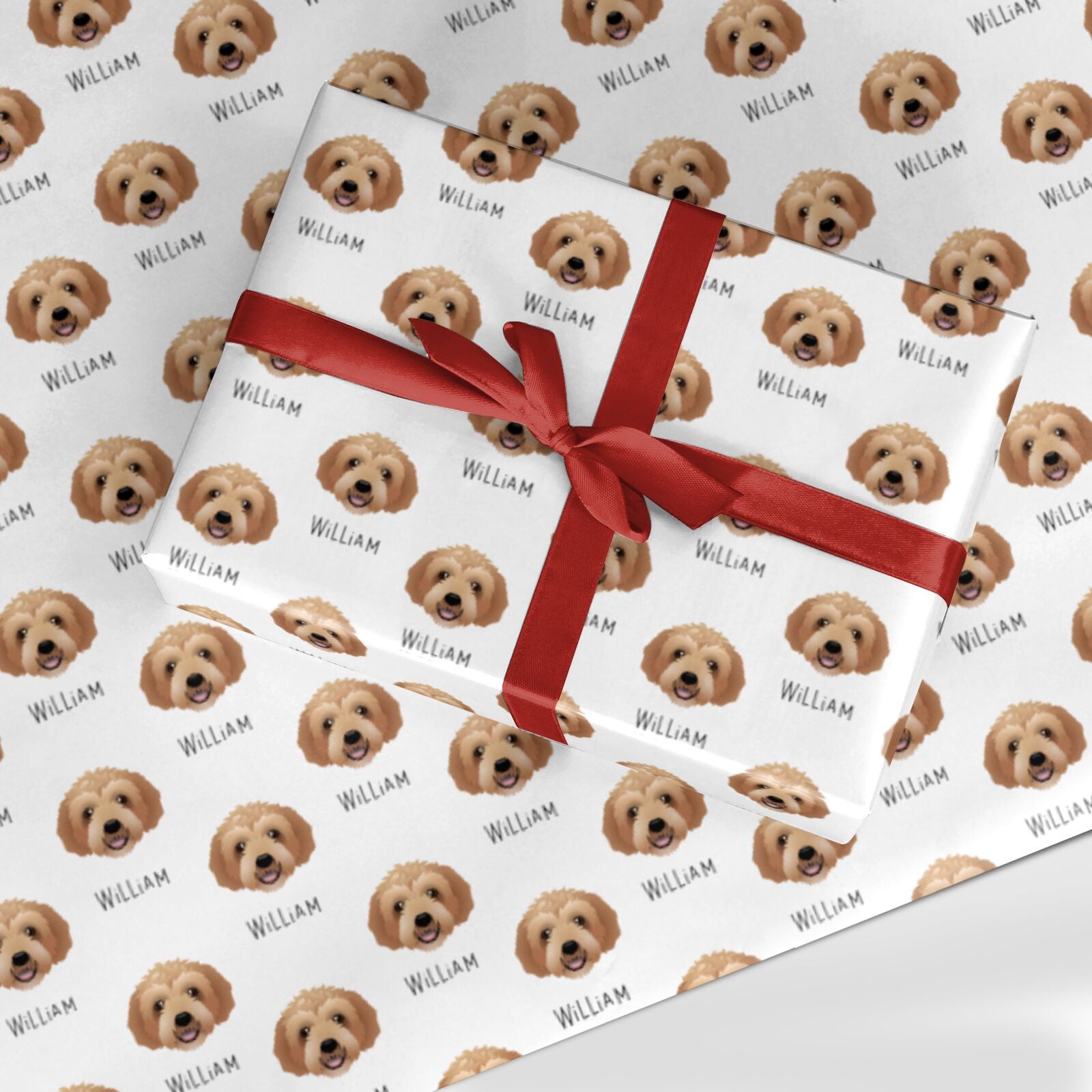 Labradoodle Icon with Name Custom Wrapping Paper