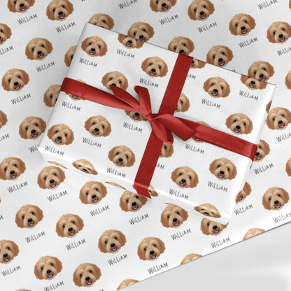 Labradoodle Icon with Name Custom Wrapping Paper