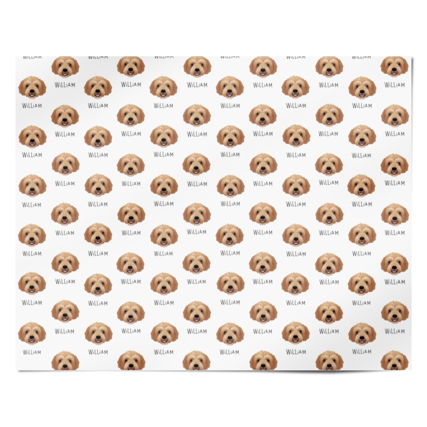 Labradoodle Icon with Name Personalised Wrapping Paper Alternative