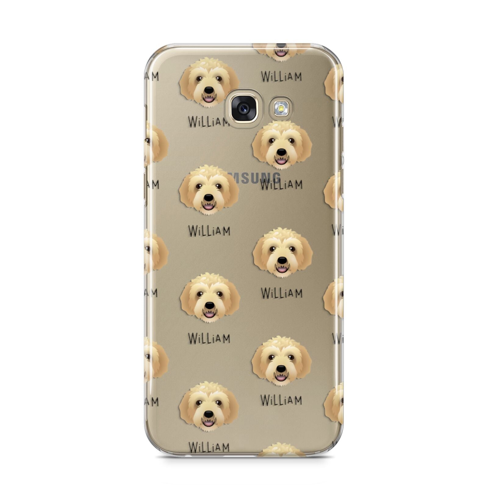 Labradoodle Icon with Name Samsung Galaxy A5 2017 Case on gold phone