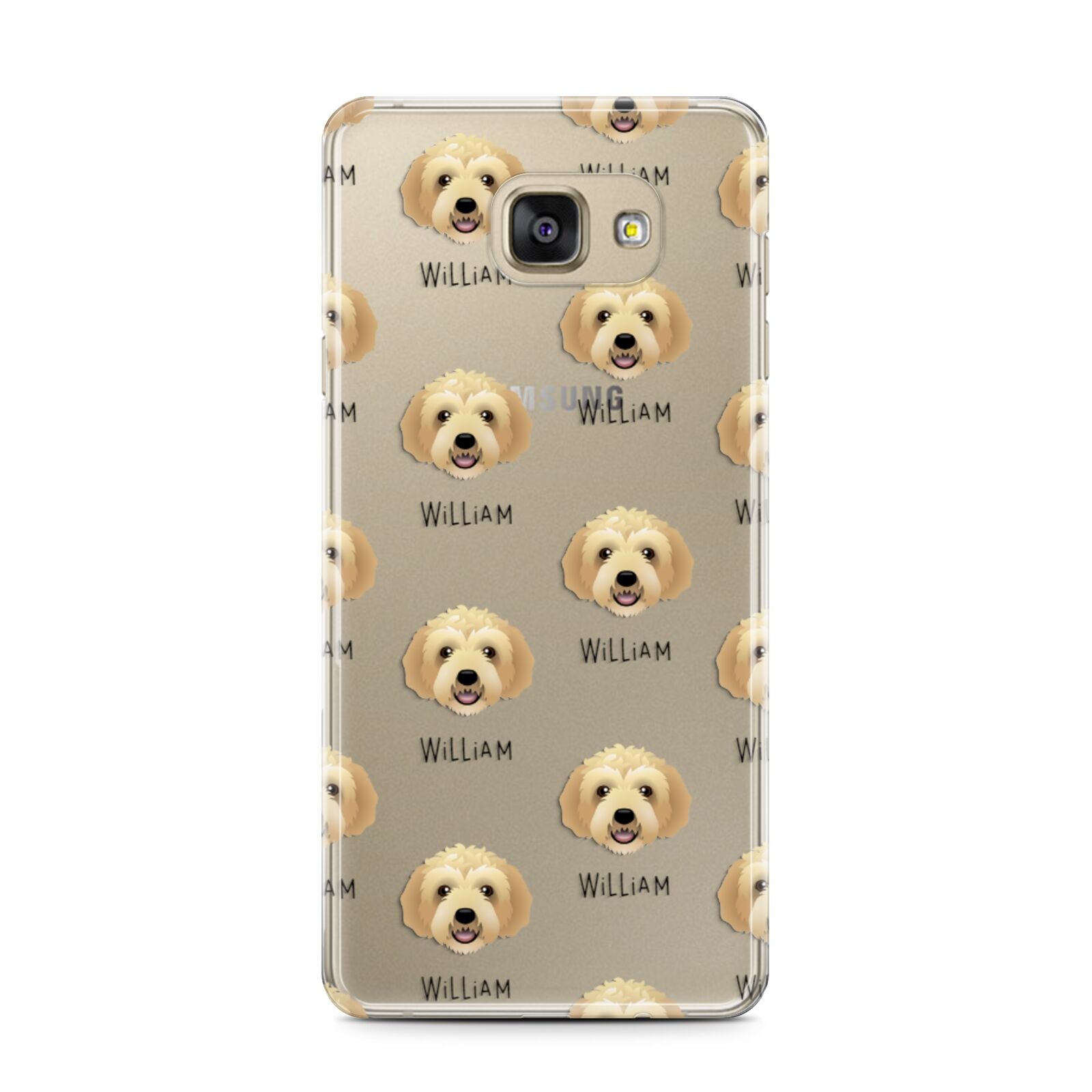 Labradoodle Icon with Name Samsung Galaxy A7 2016 Case on gold phone