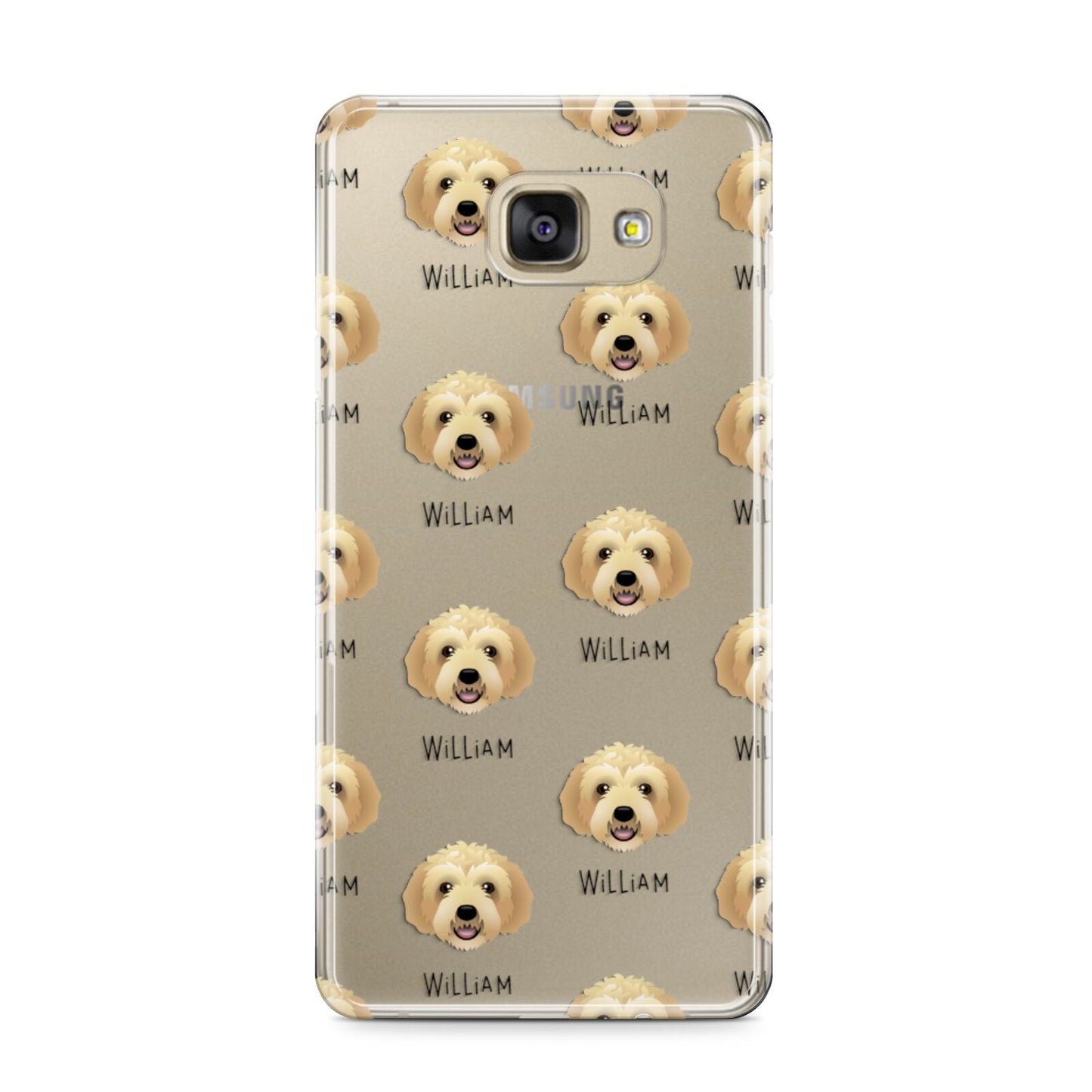 Labradoodle Icon with Name Samsung Galaxy A9 2016 Case on gold phone