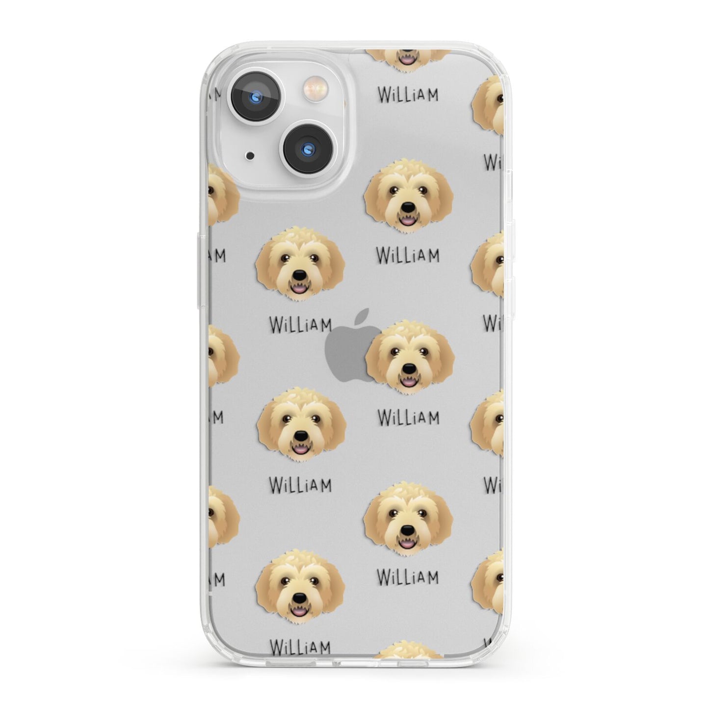 Labradoodle Icon with Name iPhone 13 Clear Bumper Case