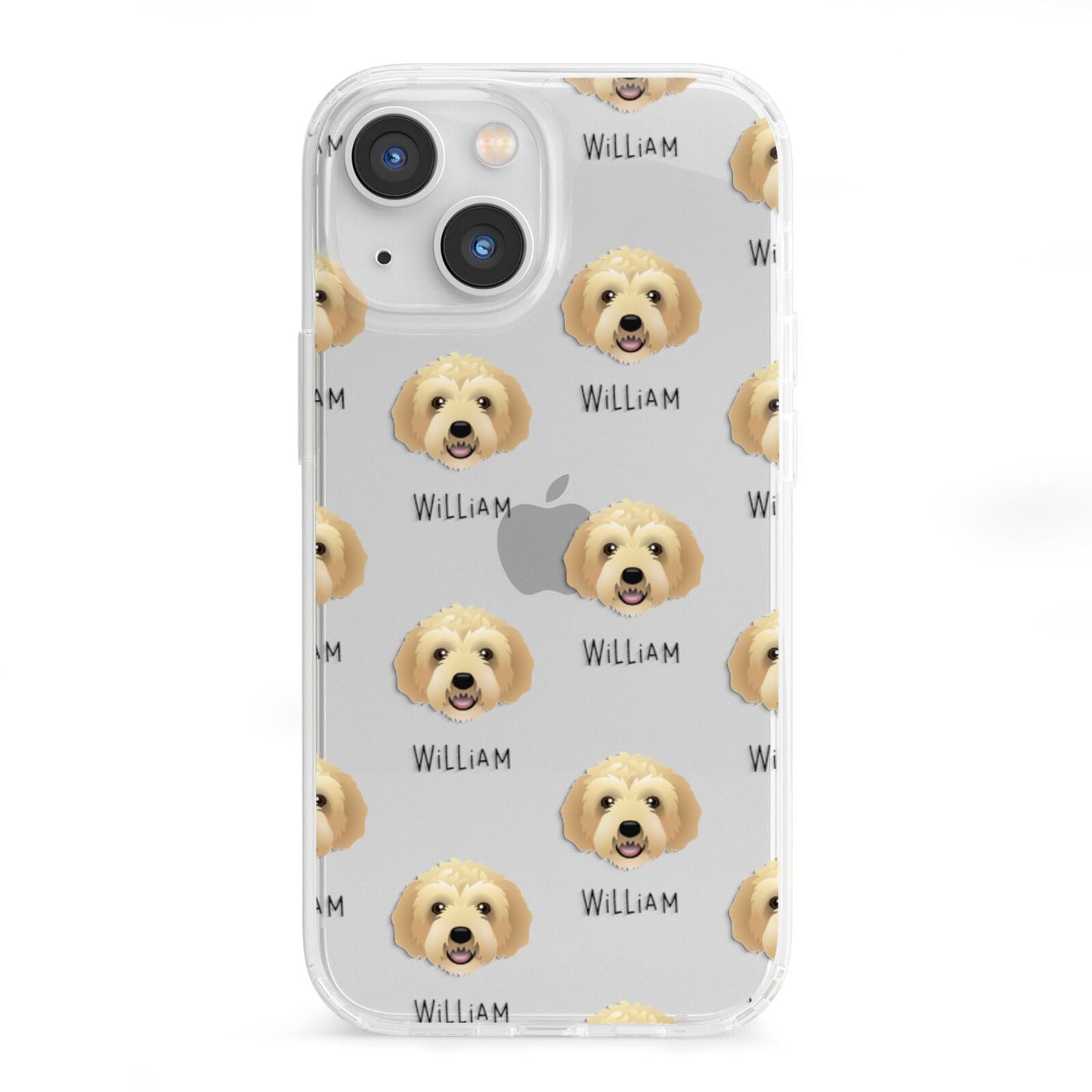 Labradoodle Icon with Name iPhone 13 Mini Clear Bumper Case