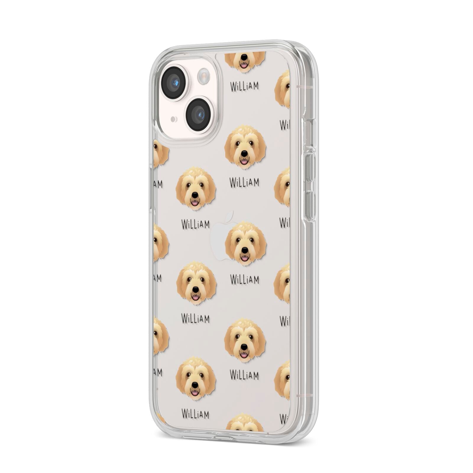 Labradoodle Icon with Name iPhone 14 Clear Tough Case Starlight Angled Image