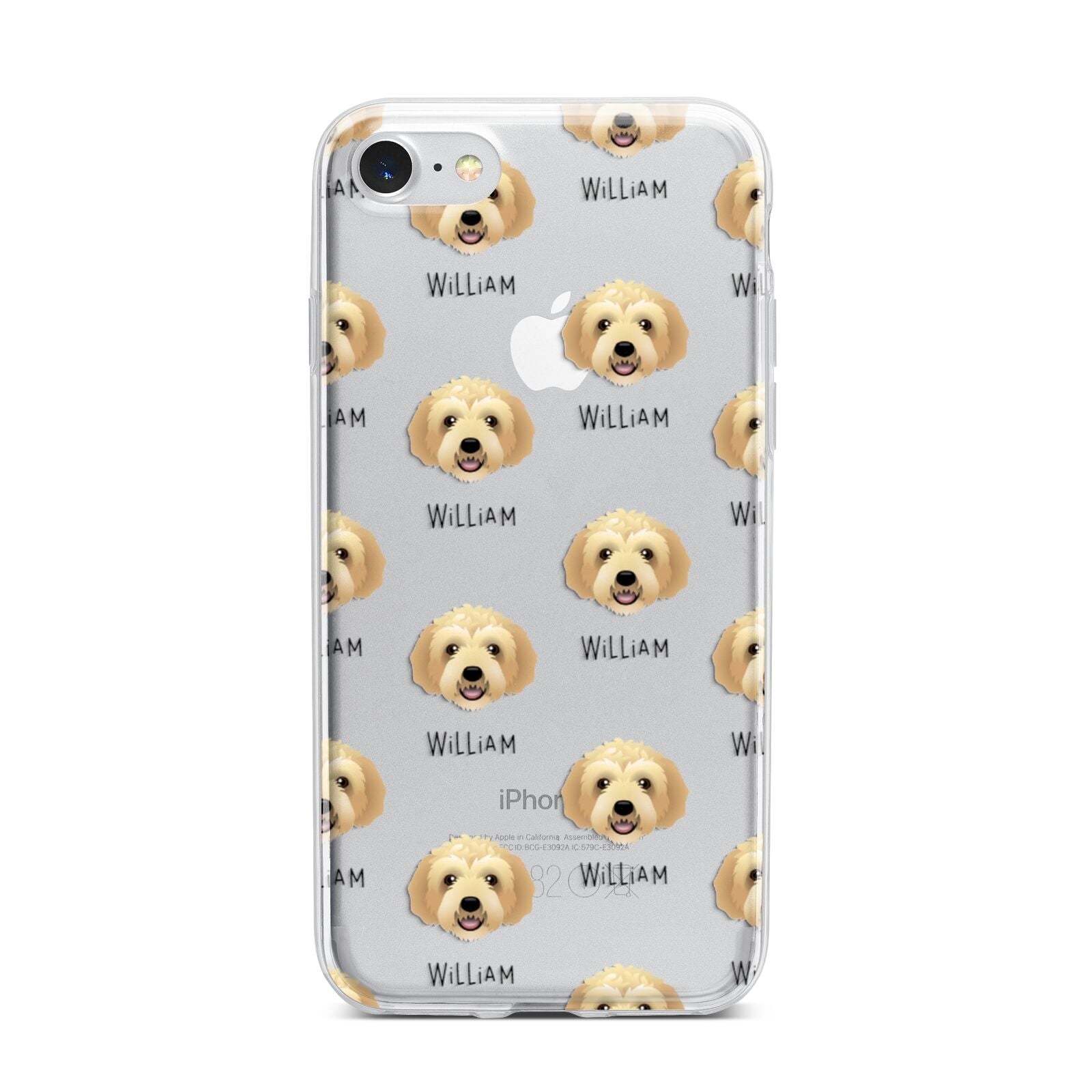 Labradoodle Icon with Name iPhone 7 Bumper Case on Silver iPhone
