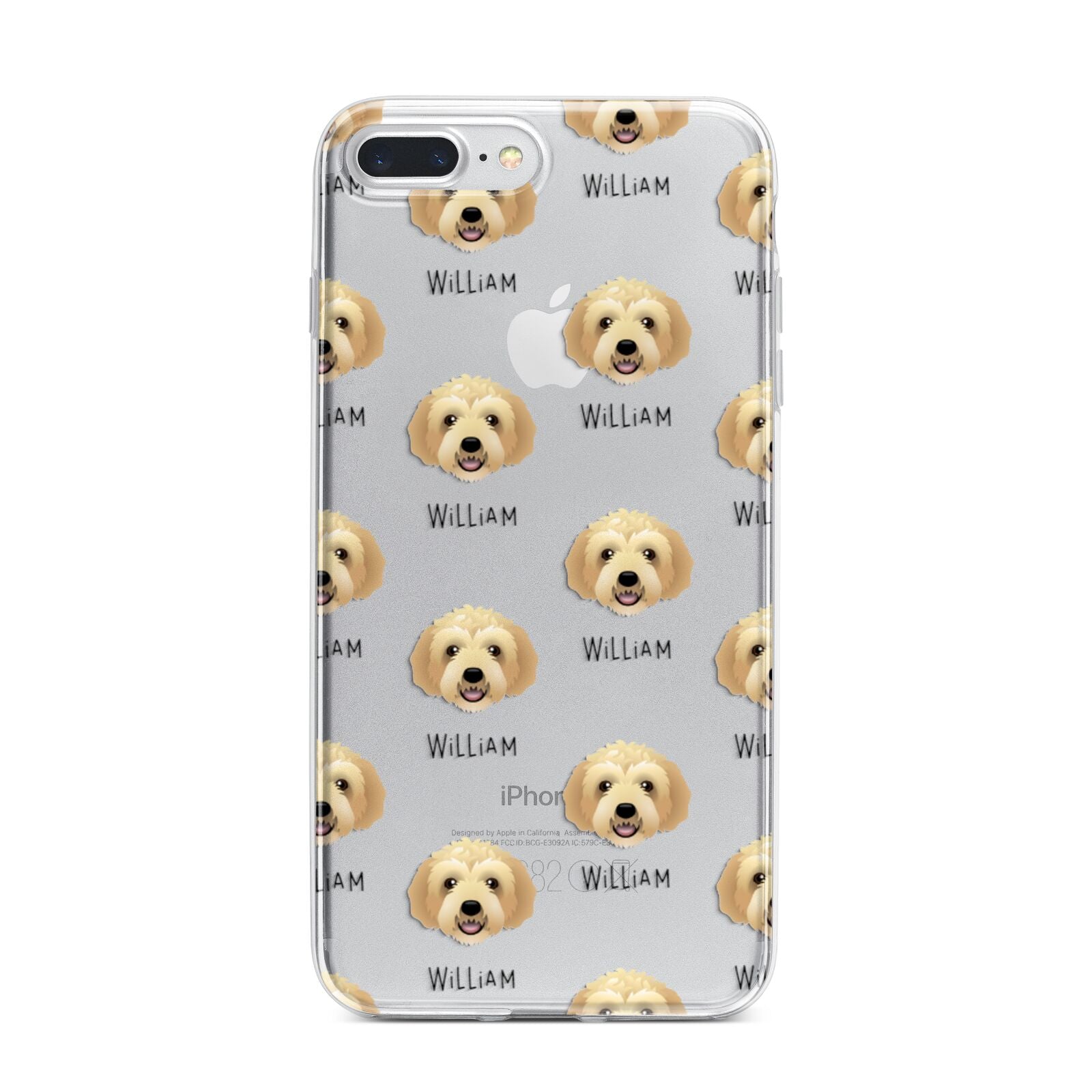 Labradoodle Icon with Name iPhone 7 Plus Bumper Case on Silver iPhone