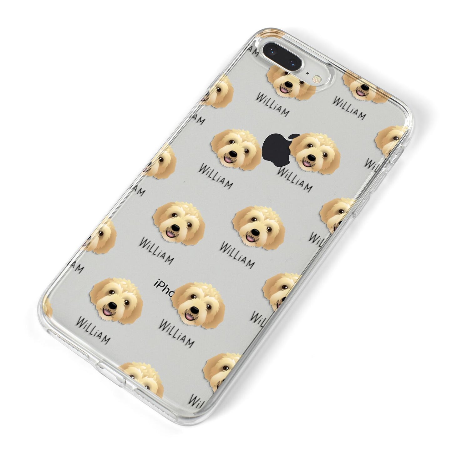 Labradoodle Icon with Name iPhone 8 Plus Bumper Case on Silver iPhone Alternative Image