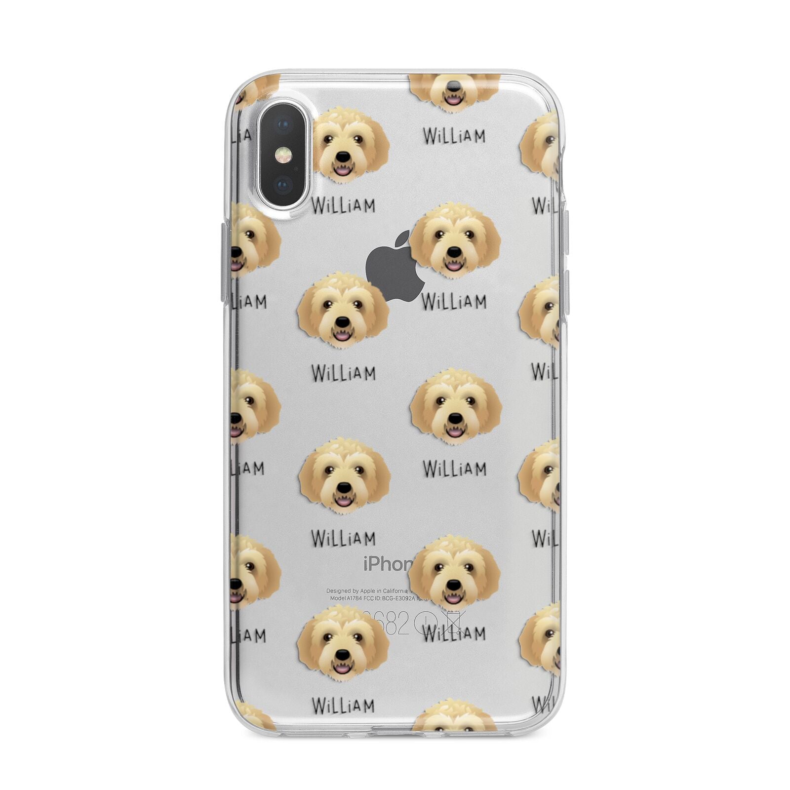 Labradoodle Icon with Name iPhone X Bumper Case on Silver iPhone Alternative Image 1