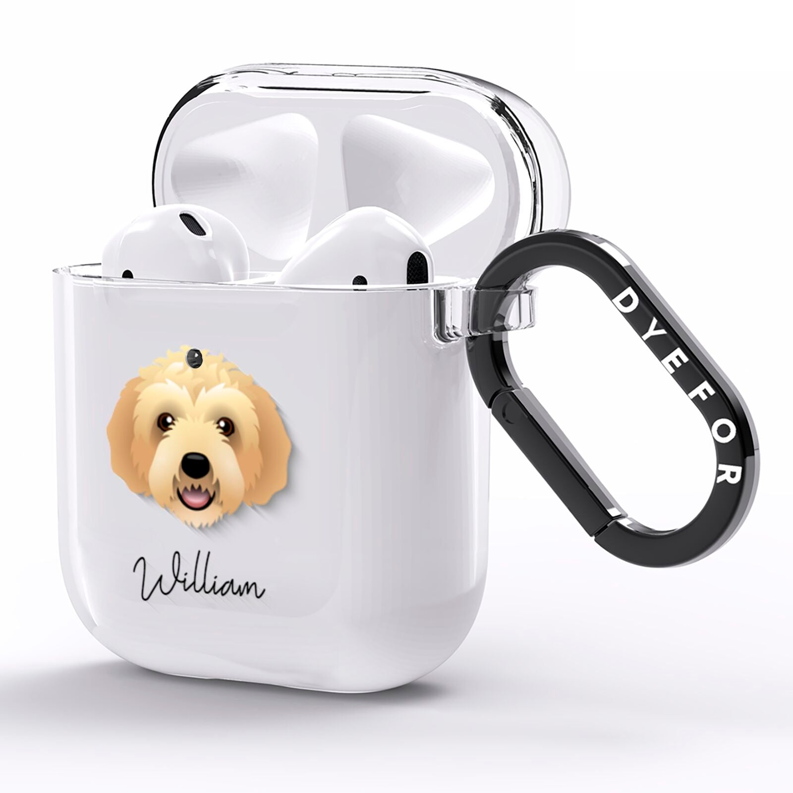 Labradoodle Personalised AirPods Clear Case Side Image