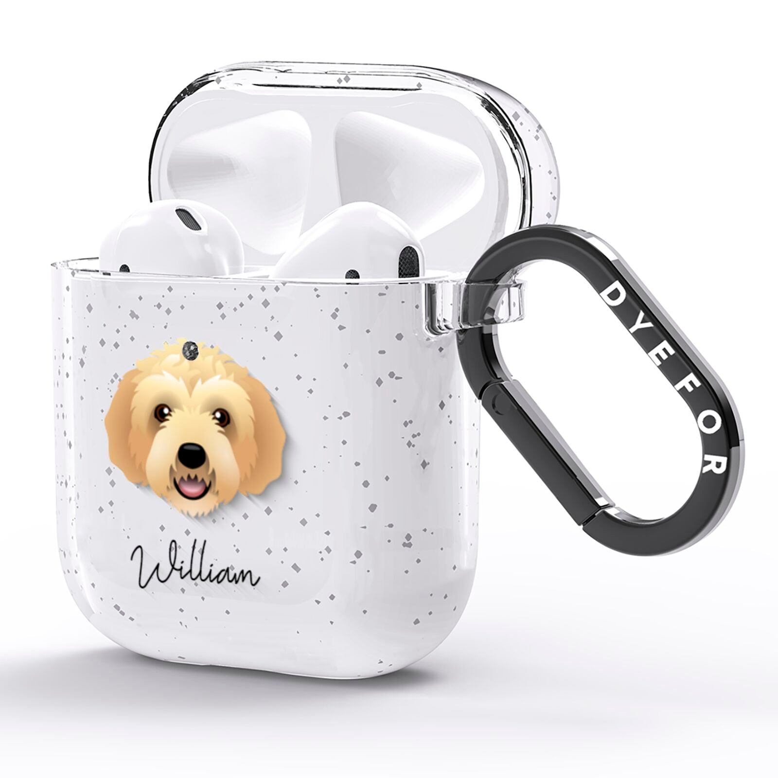 Labradoodle Personalised AirPods Glitter Case Side Image