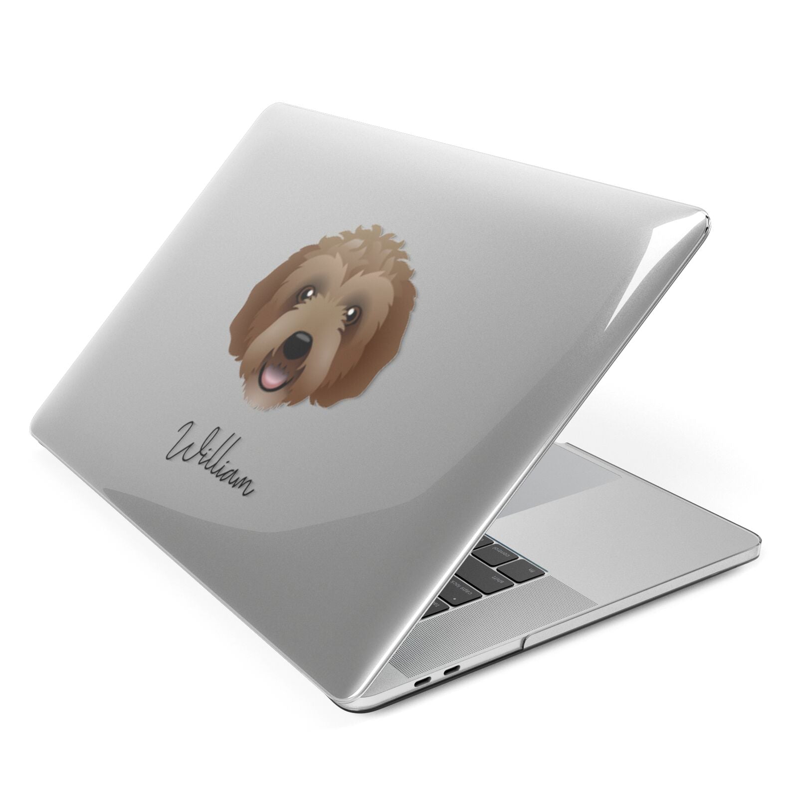 Labradoodle Personalised Apple MacBook Case Side View