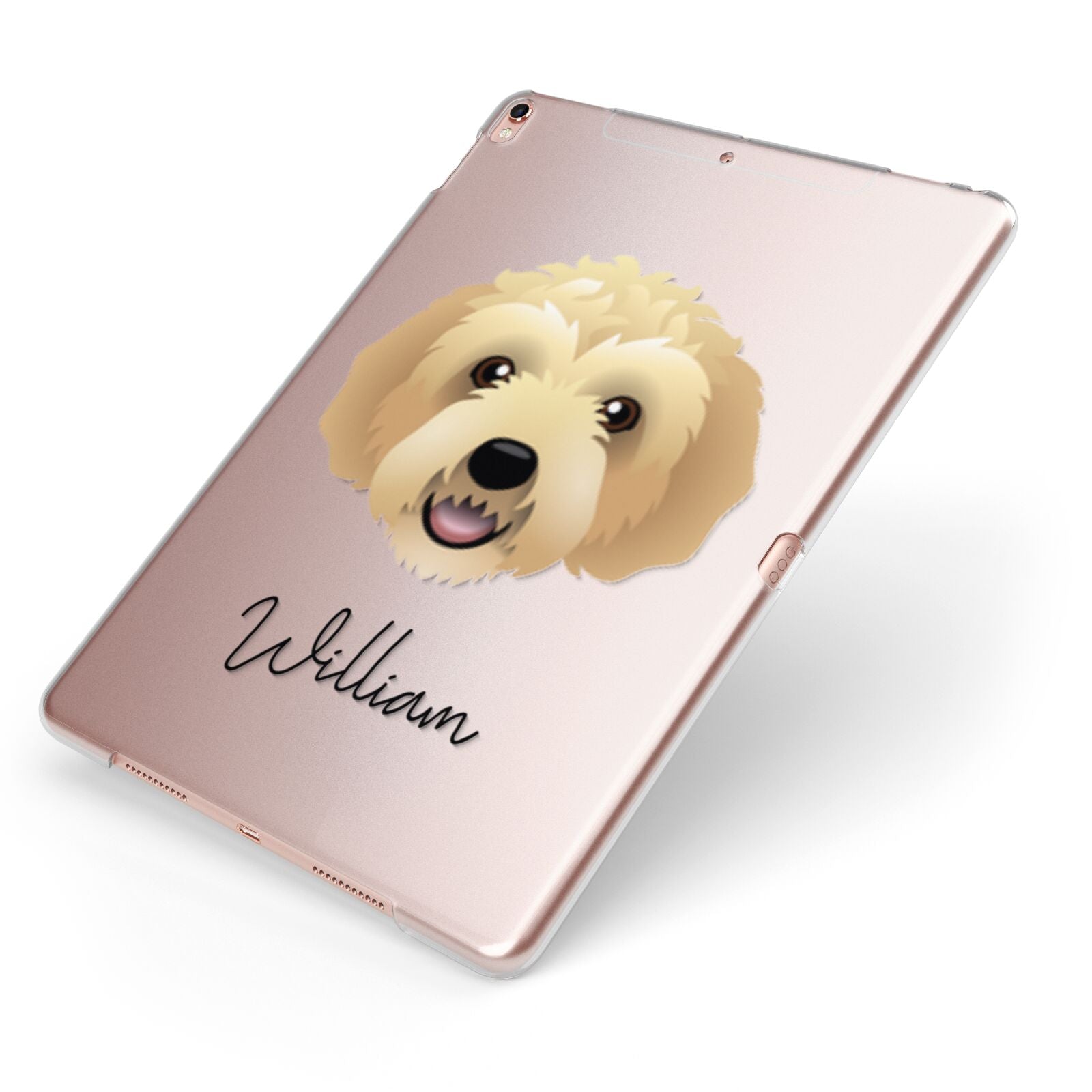 Labradoodle Personalised Apple iPad Case on Rose Gold iPad Side View
