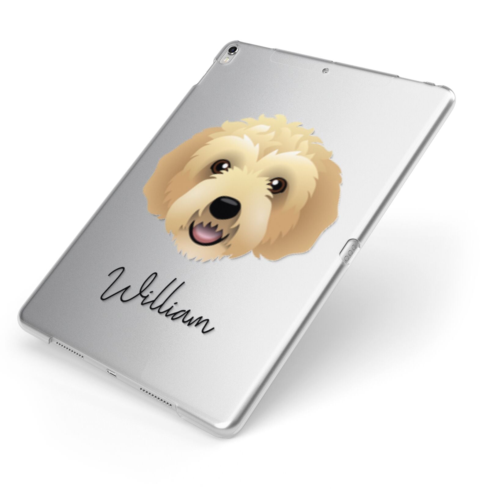Labradoodle Personalised Apple iPad Case on Silver iPad Side View