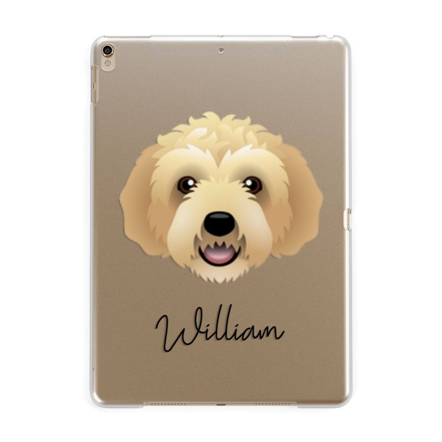 Labradoodle Personalised Apple iPad Gold Case