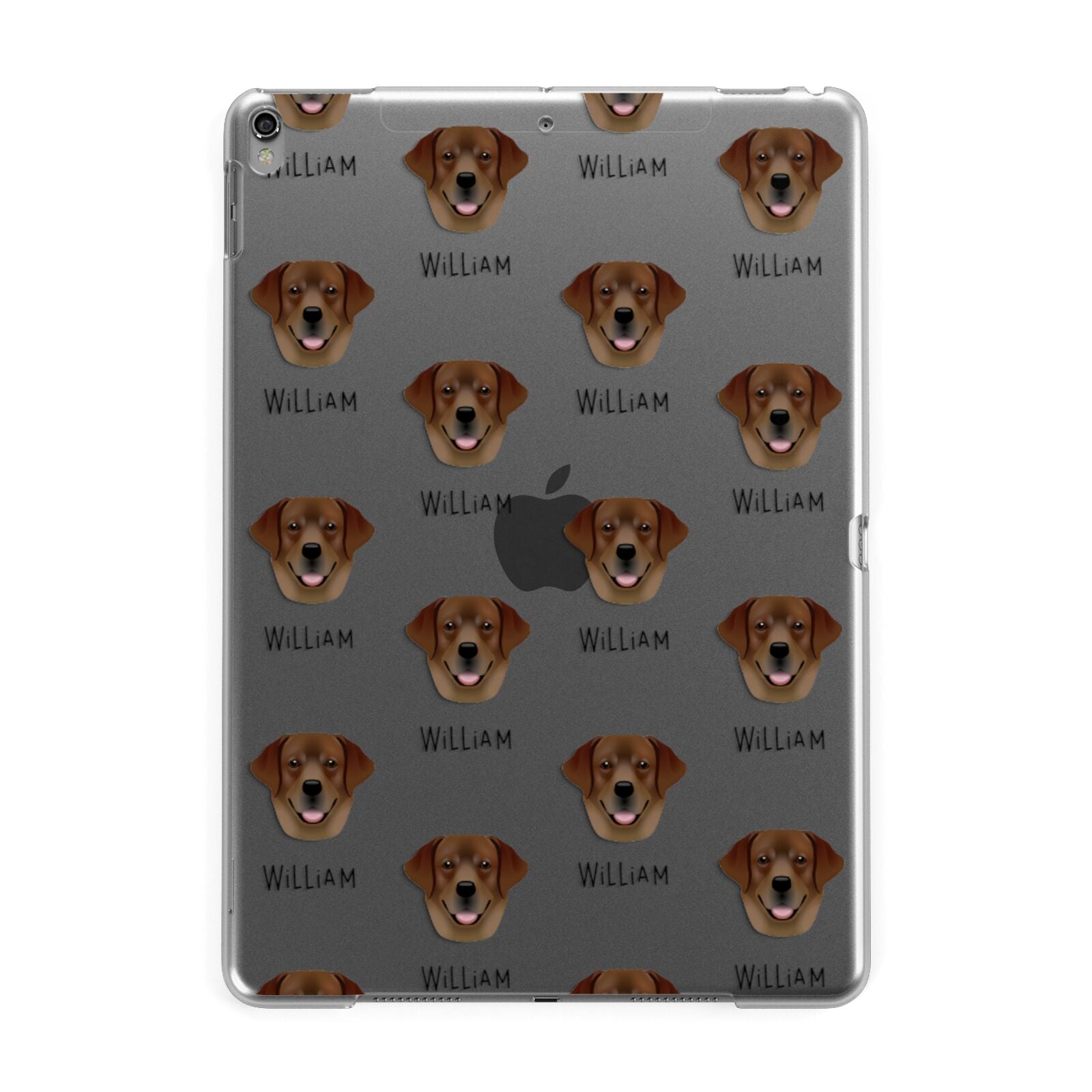 Labrador Retriever Icon with Name Apple iPad Grey Case