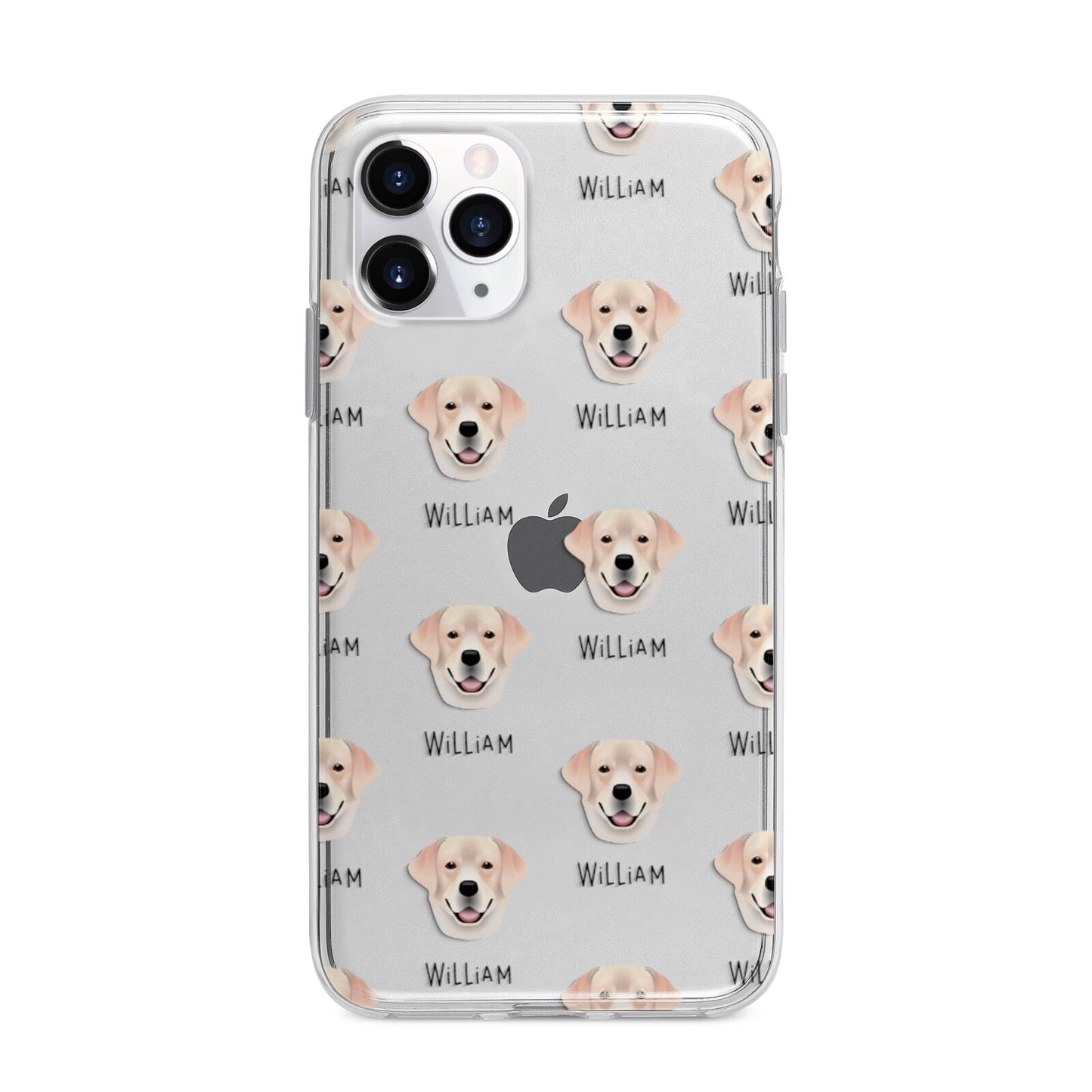 Labrador Retriever Icon with Name Apple iPhone 11 Pro in Silver with Bumper Case