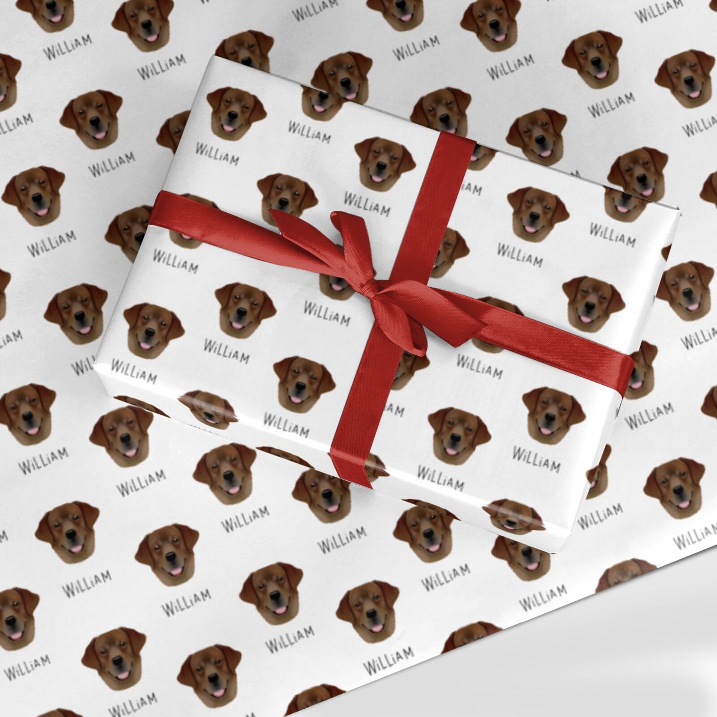 Labrador Retriever Icon with Name Custom Wrapping Paper