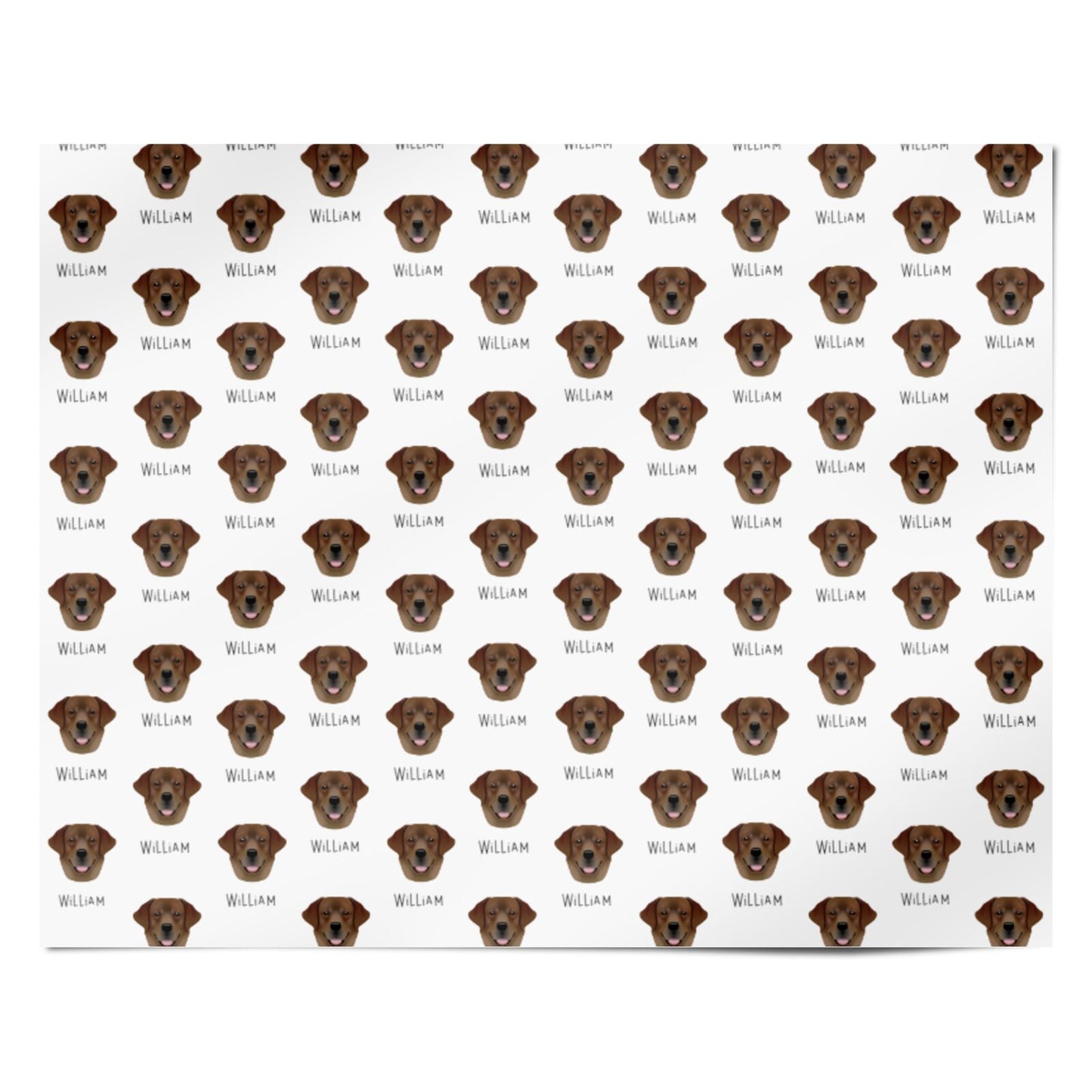 Labrador Retriever Icon with Name Personalised Wrapping Paper Alternative