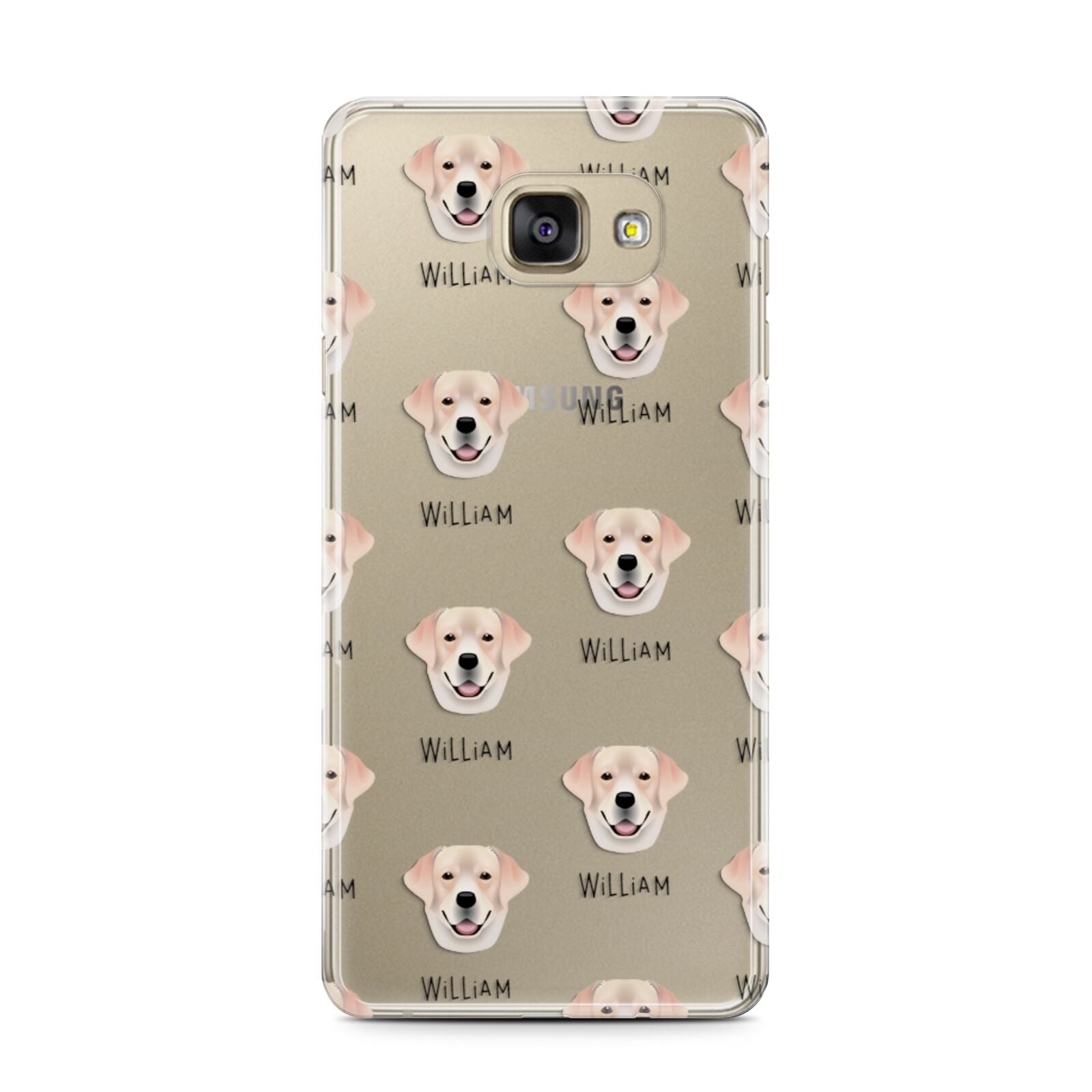 Labrador Retriever Icon with Name Samsung Galaxy A7 2016 Case on gold phone