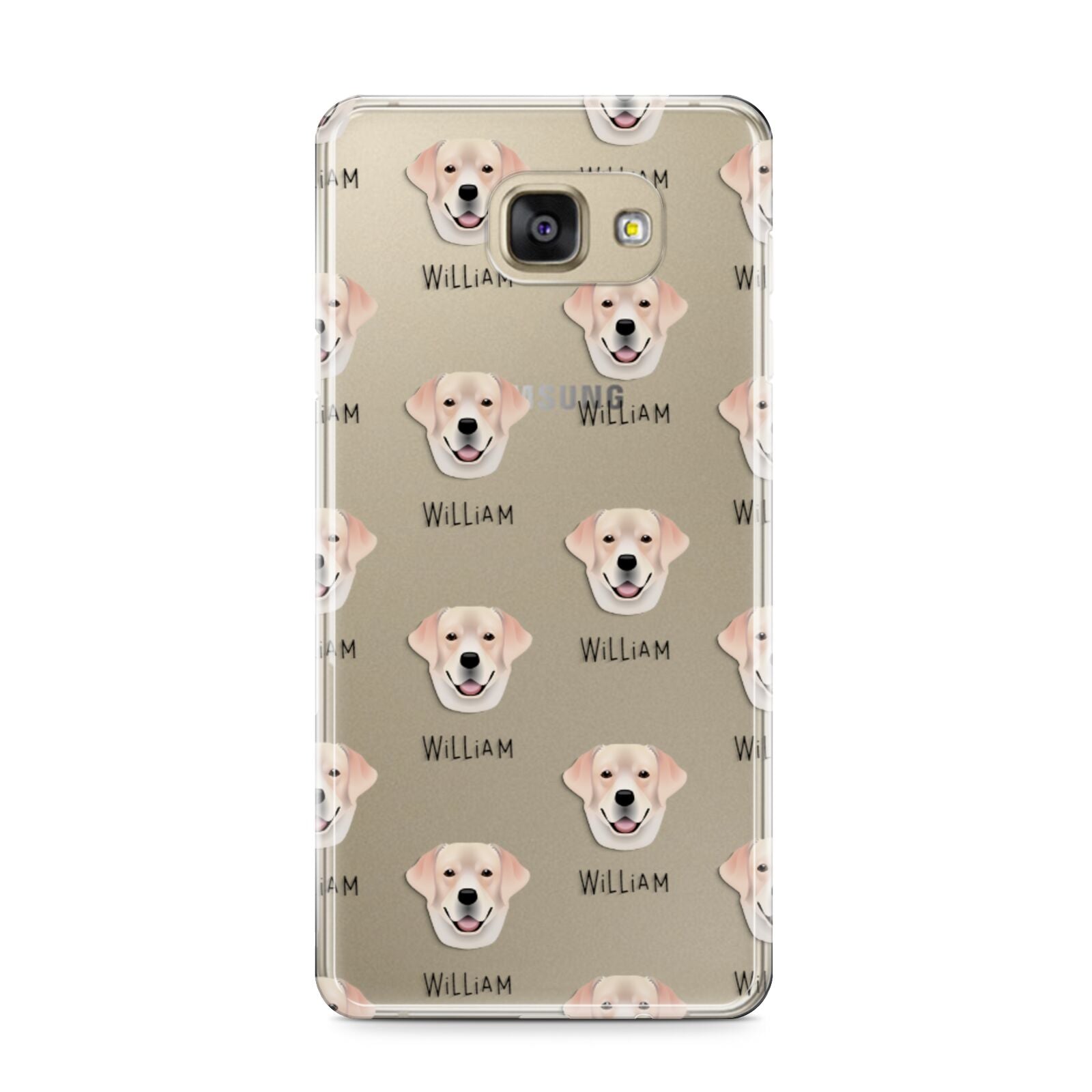 Labrador Retriever Icon with Name Samsung Galaxy A9 2016 Case on gold phone