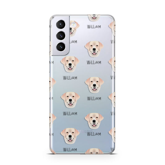 Labrador Retriever Icon with Name Samsung S21 Plus Phone Case