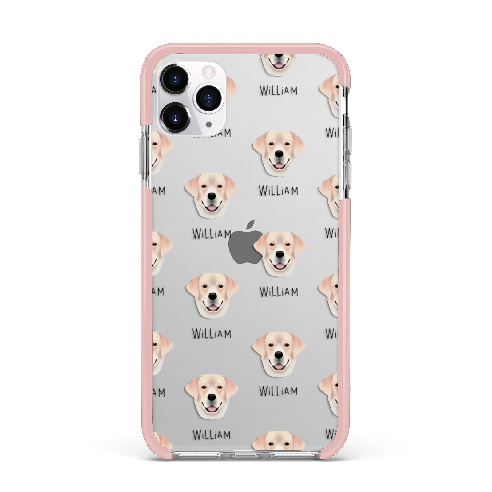 Labrador Retriever Icon with Name iPhone 11 Pro Max Impact Pink Edge Case