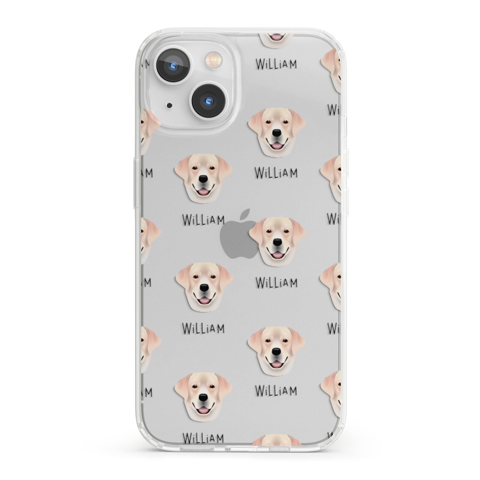 Labrador Retriever Icon with Name iPhone 13 Clear Bumper Case