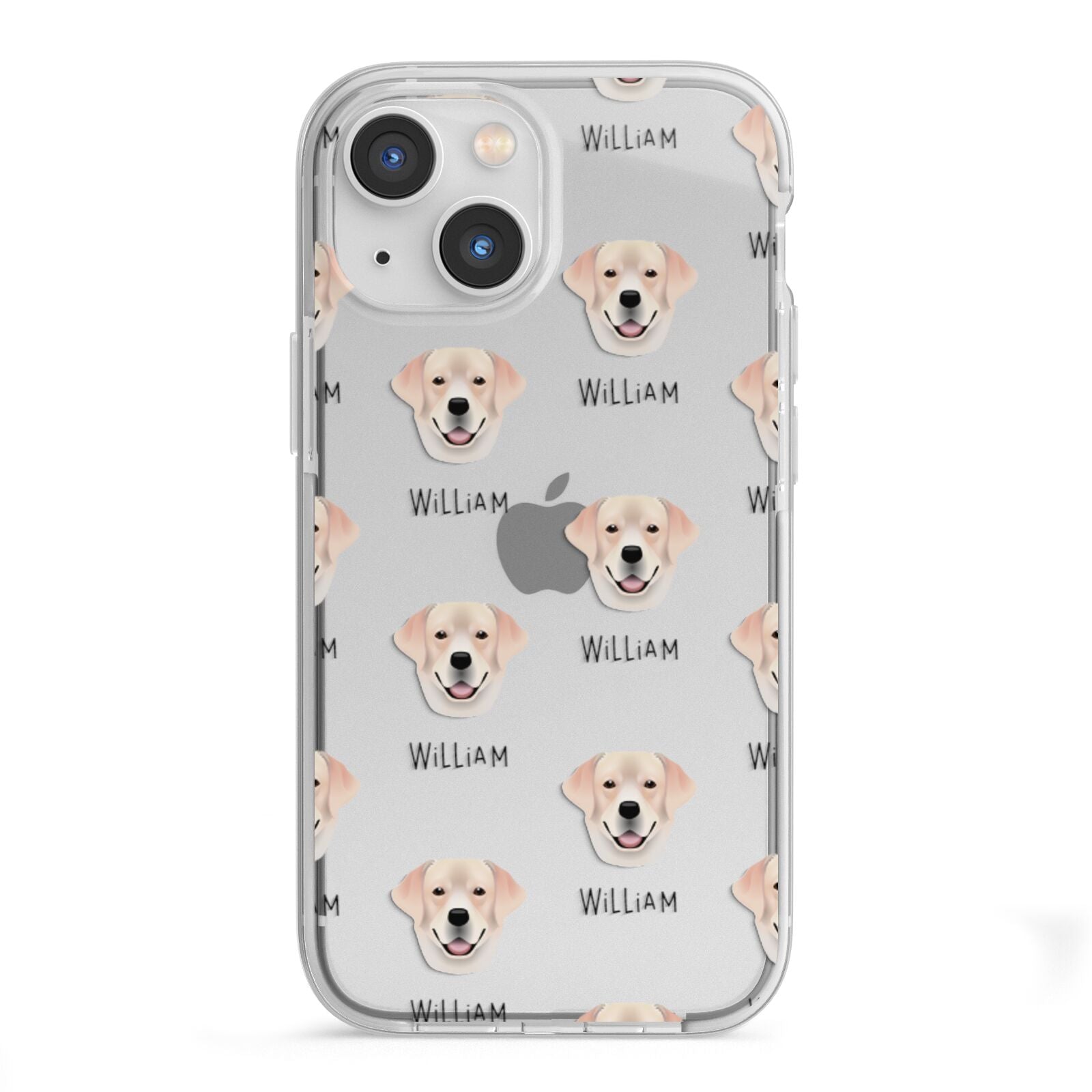 Labrador Retriever Icon with Name iPhone 13 Mini TPU Impact Case with White Edges