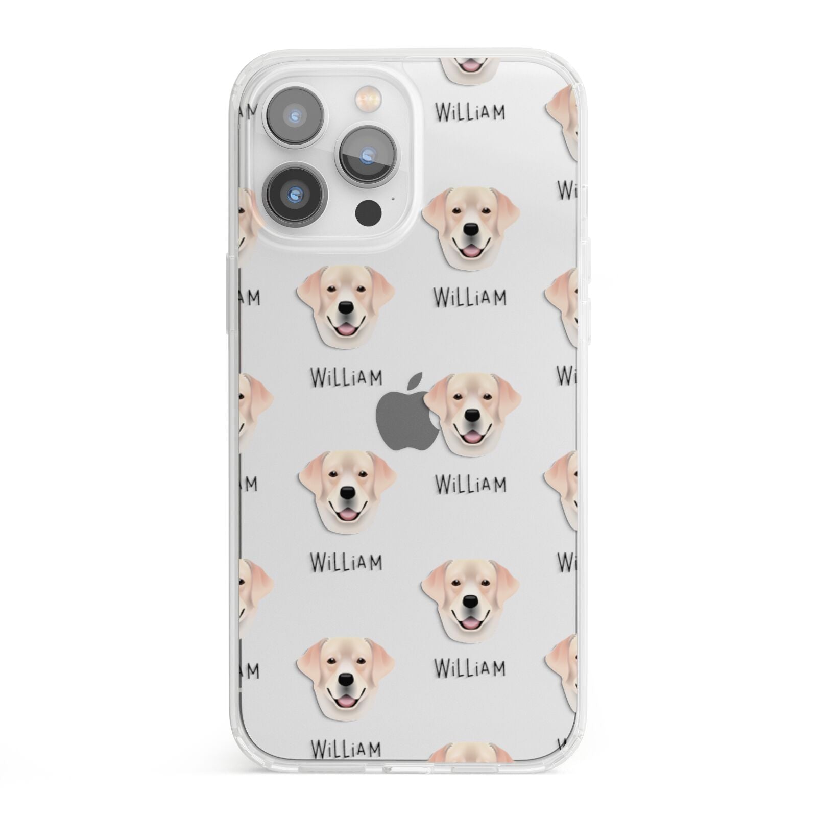 Labrador Retriever Icon with Name iPhone 13 Pro Max Clear Bumper Case