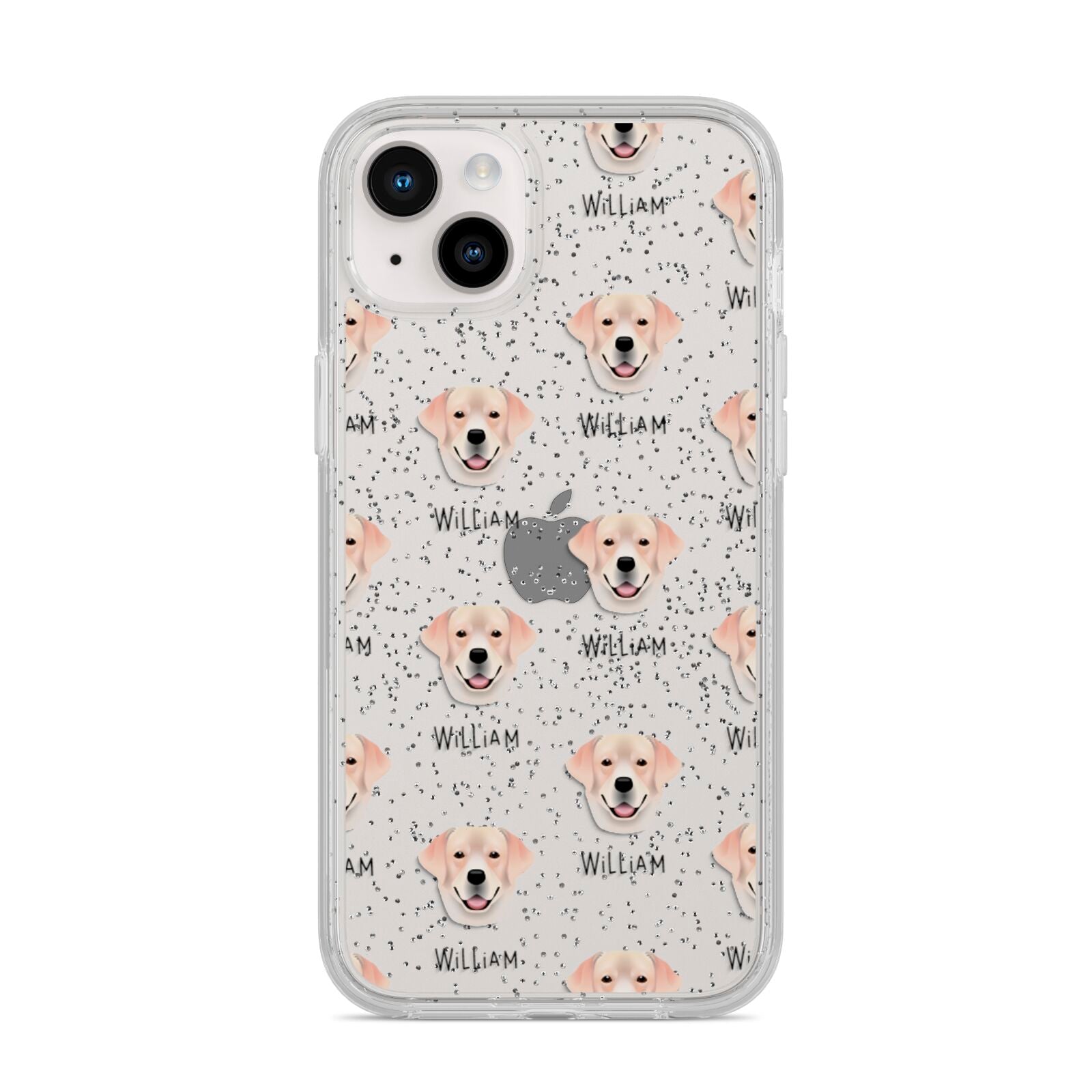 Labrador Retriever Icon with Name iPhone 14 Plus Glitter Tough Case Starlight