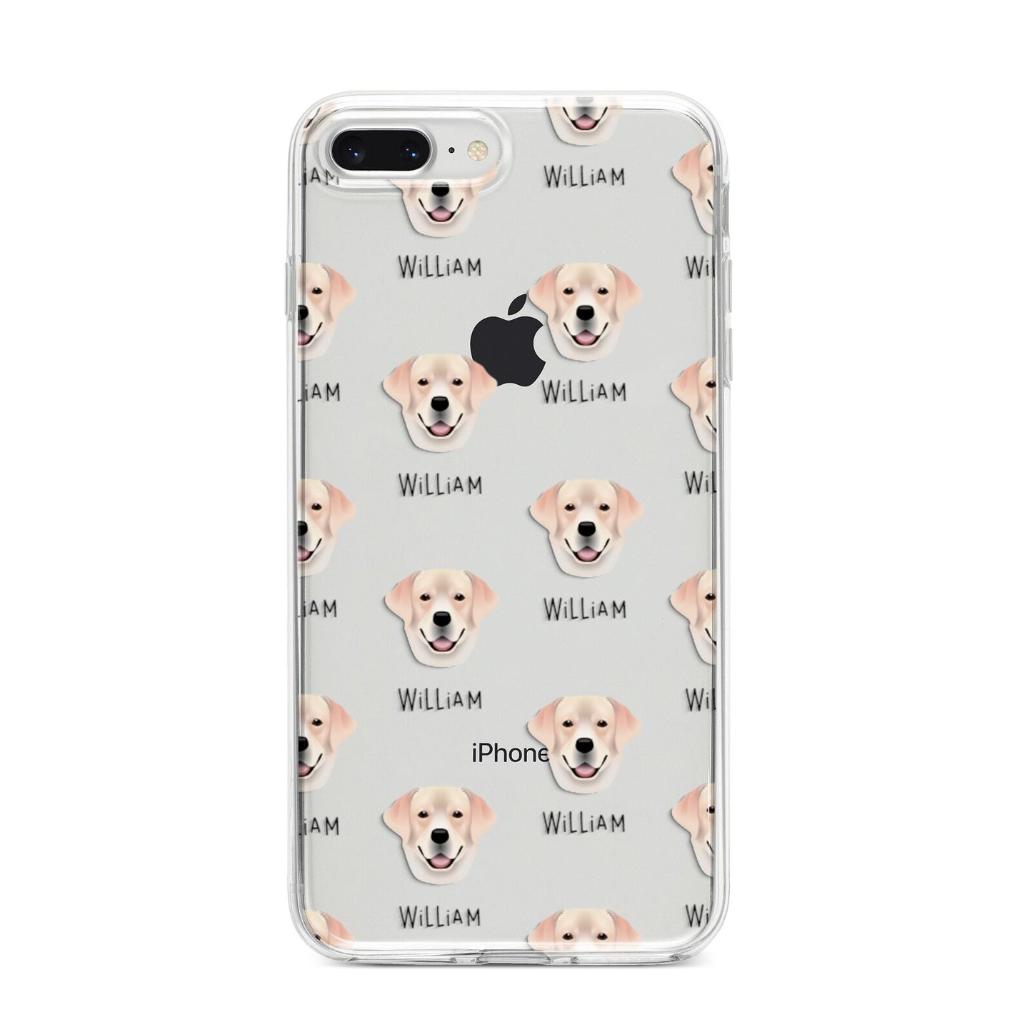 Labrador Retriever Icon with Name iPhone 8 Plus Bumper Case on Silver iPhone