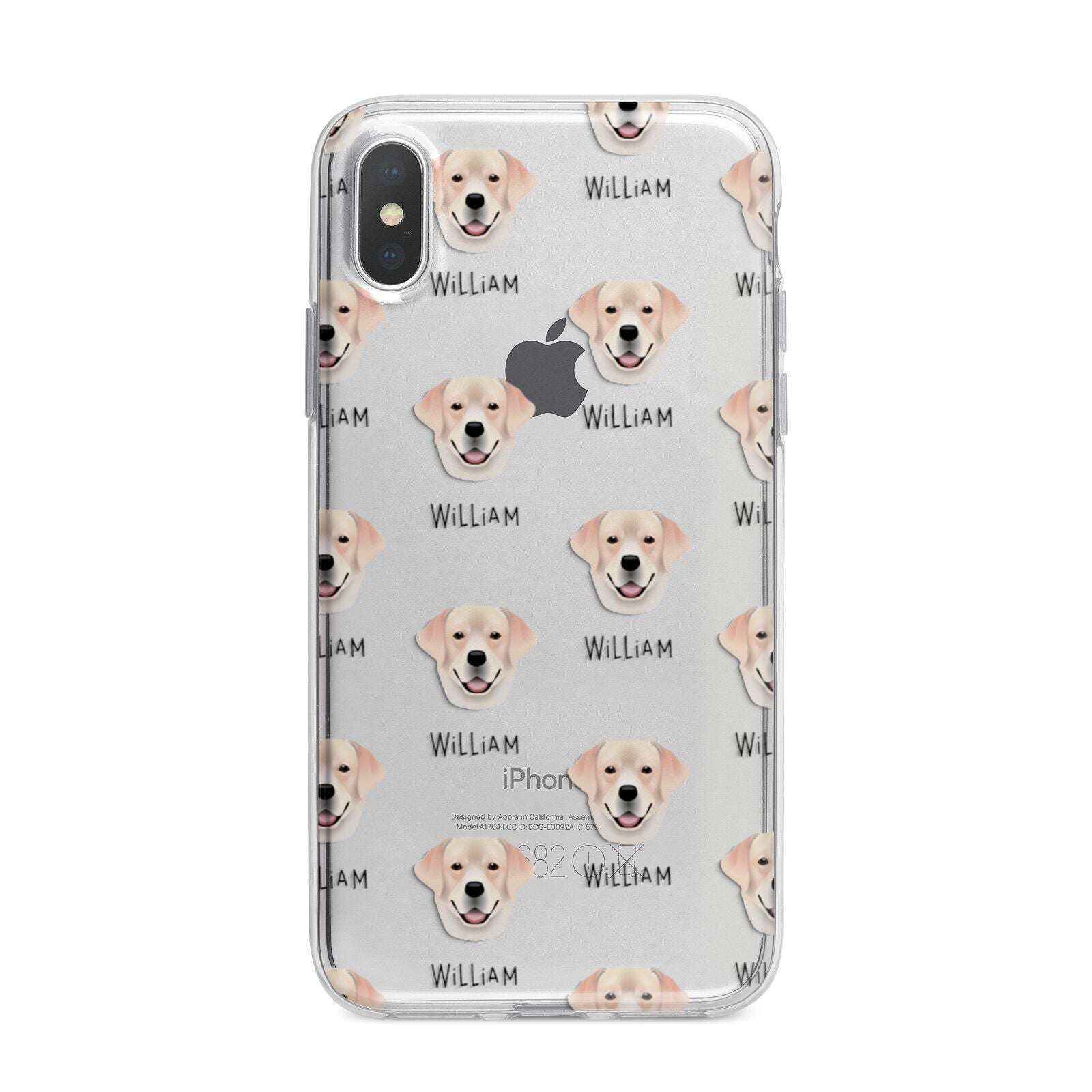 Labrador Retriever Icon with Name iPhone X Bumper Case on Silver iPhone Alternative Image 1