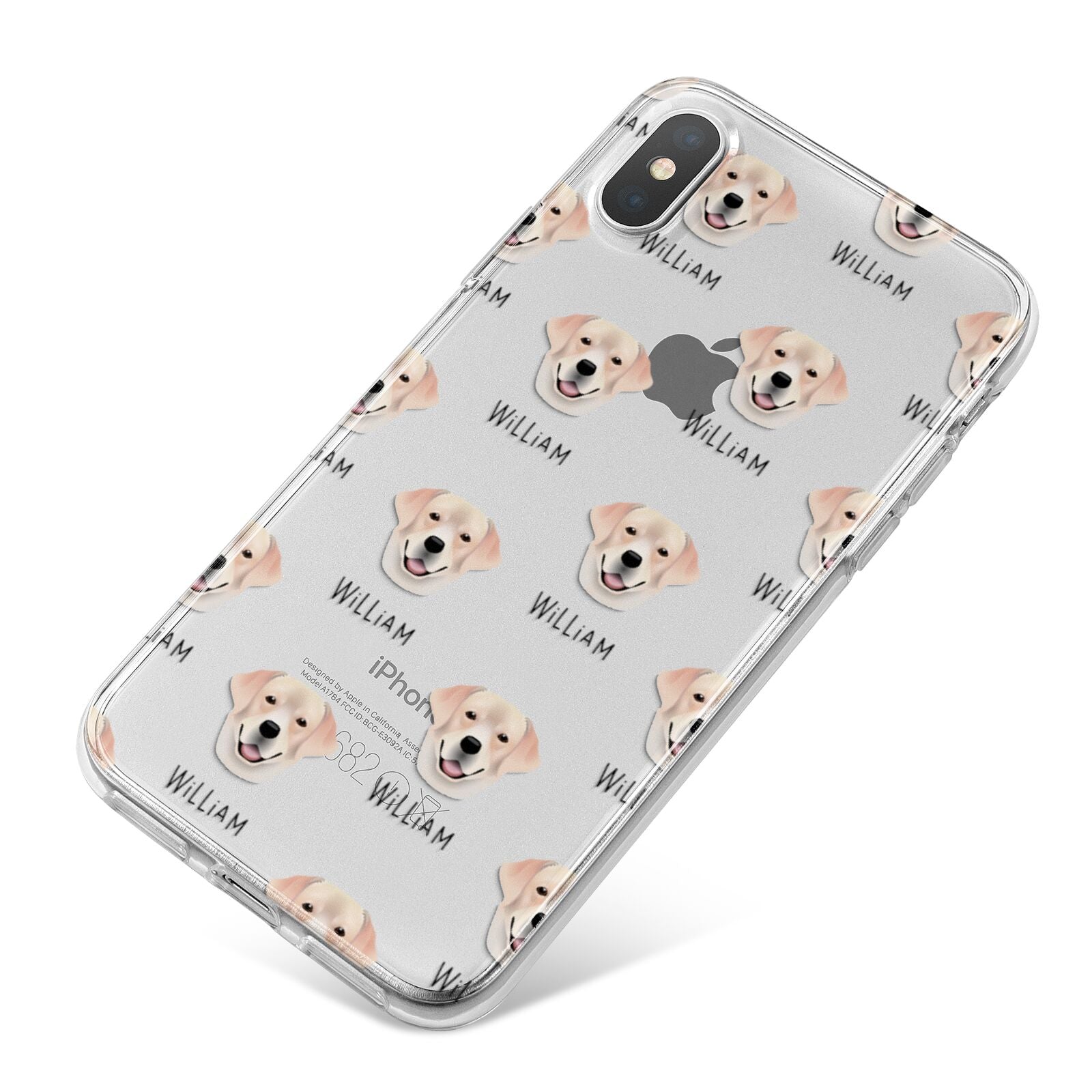 Labrador Retriever Icon with Name iPhone X Bumper Case on Silver iPhone