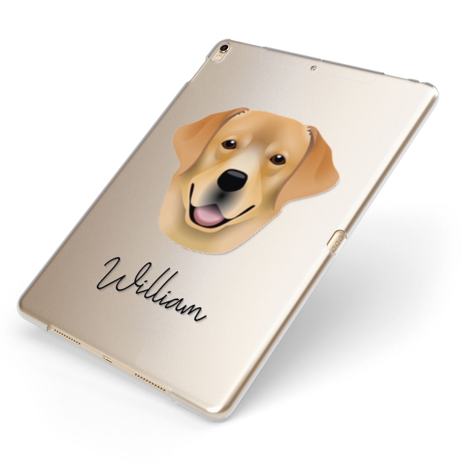 Labrador Retriever Personalised Apple iPad Case on Gold iPad Side View