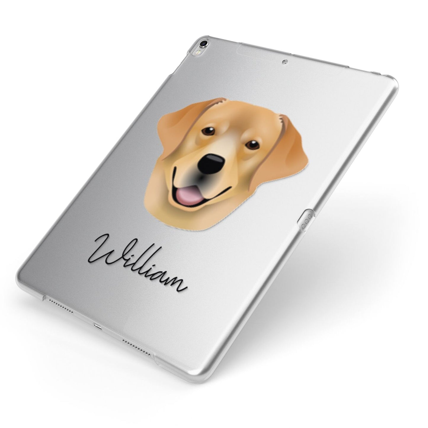 Labrador Retriever Personalised Apple iPad Case on Silver iPad Side View