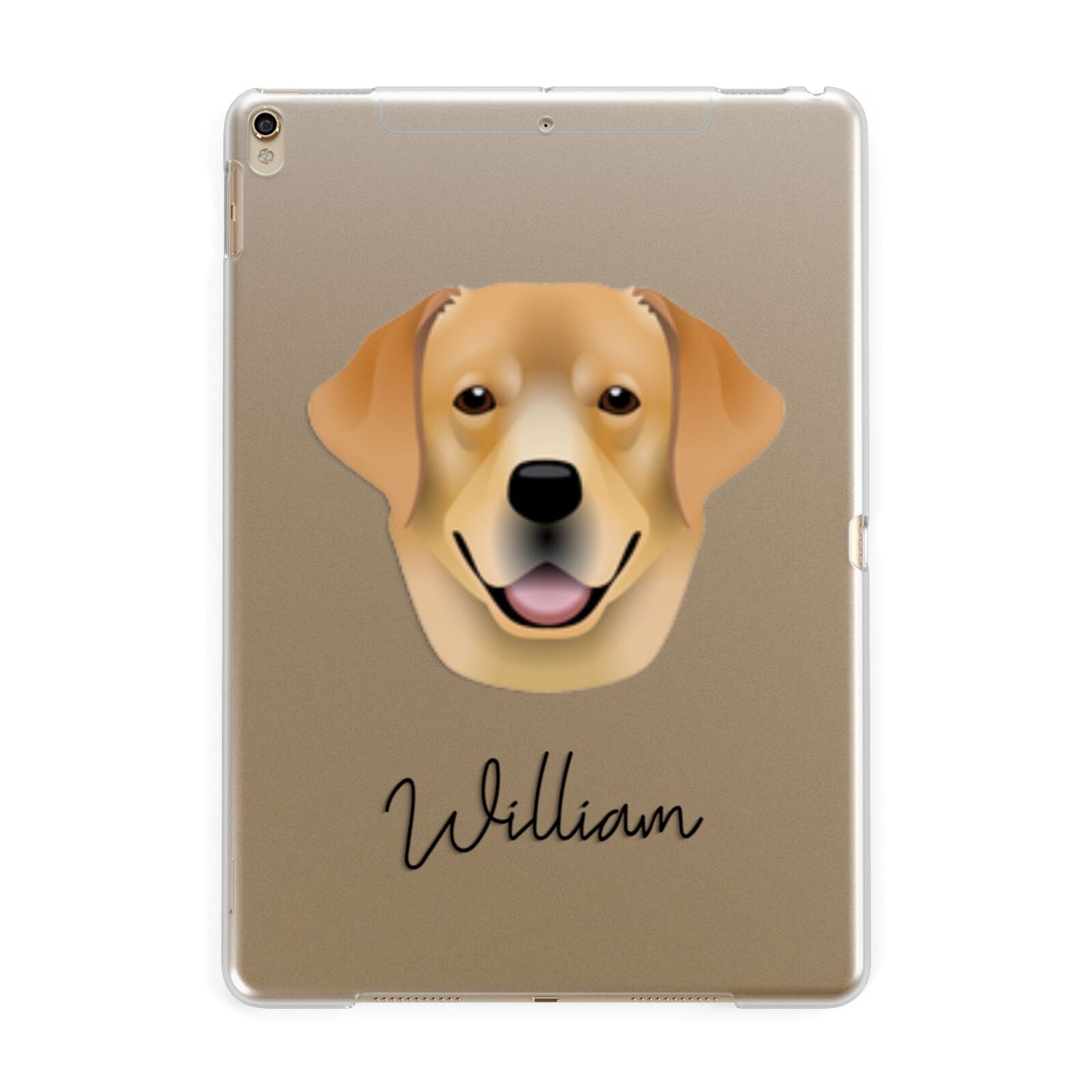 Labrador Retriever Personalised Apple iPad Gold Case