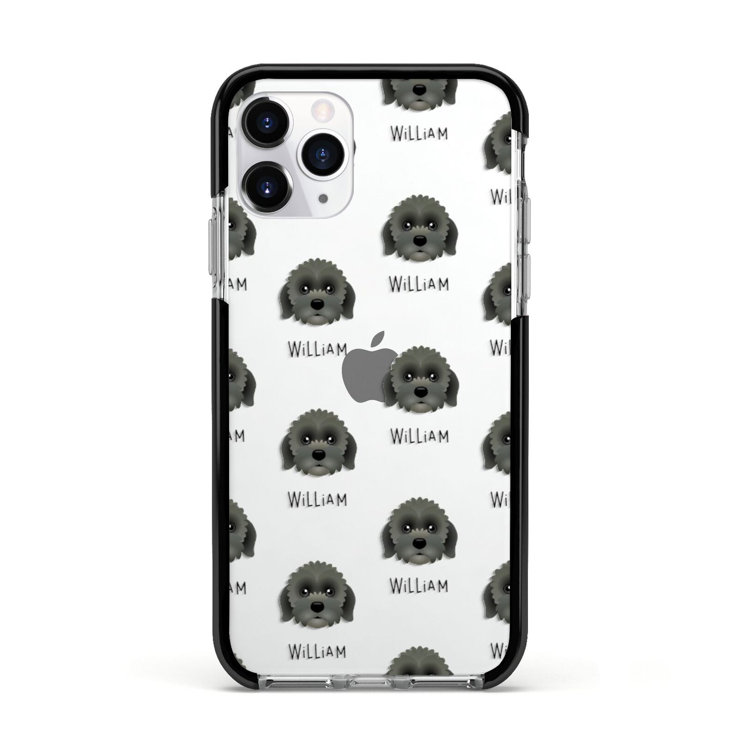 Lachon Icon with Name Apple iPhone 11 Pro in Silver with Black Impact Case