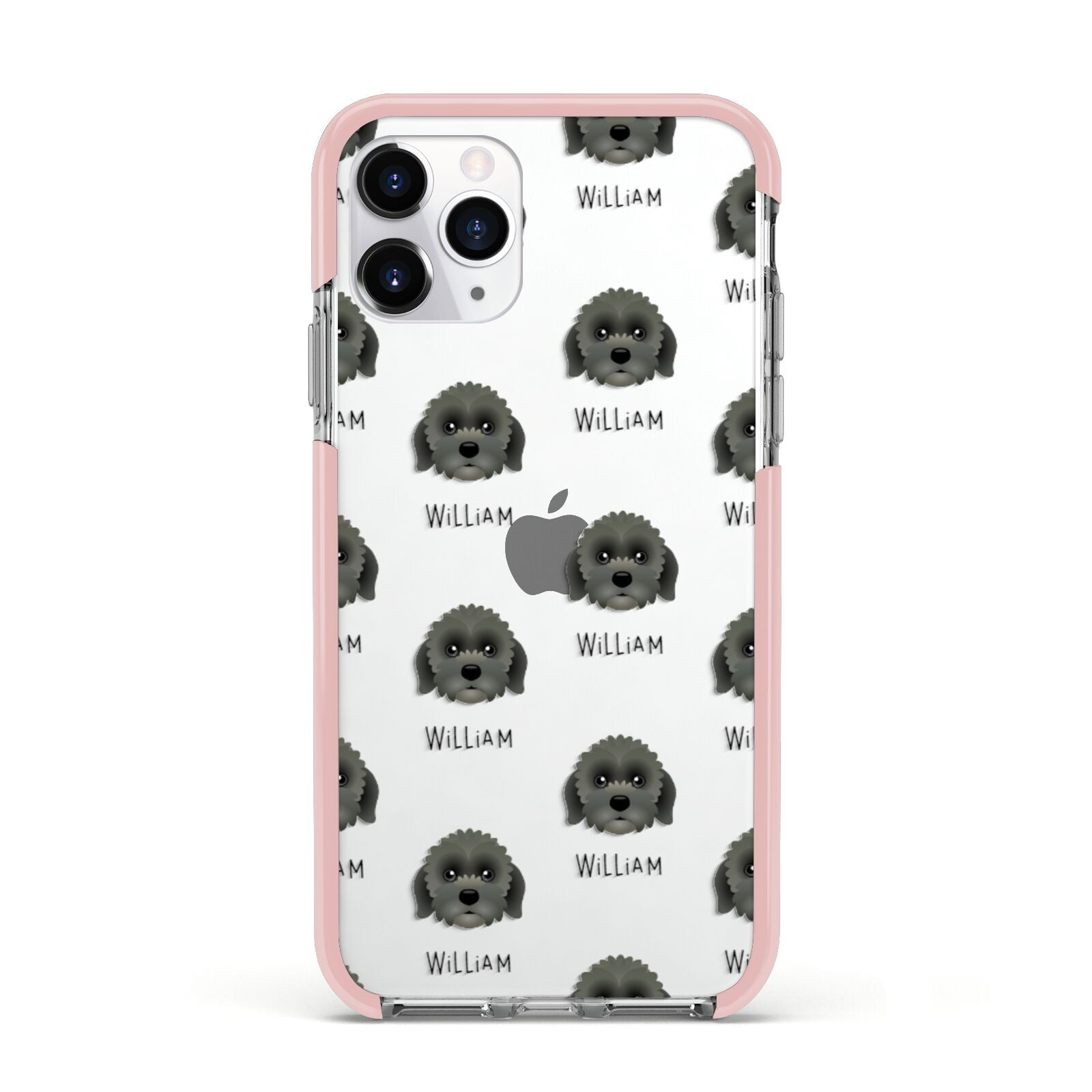 Lachon Icon with Name Apple iPhone 11 Pro in Silver with Pink Impact Case