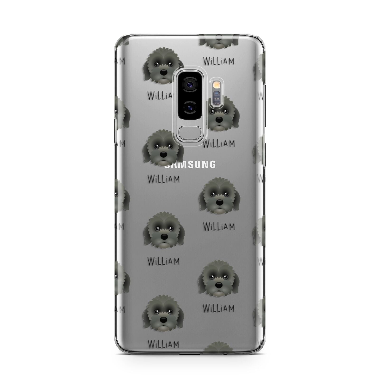 Lachon Icon with Name Samsung Galaxy S9 Plus Case on Silver phone