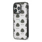 Lachon Icon with Name iPhone 13 Pro Black Impact Case Side Angle on Silver phone