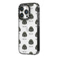 Lachon Icon with Name iPhone 14 Pro Black Impact Case Side Angle on Silver phone