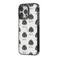 Lachon Icon with Name iPhone 14 Pro Max Black Impact Case Side Angle on Silver phone
