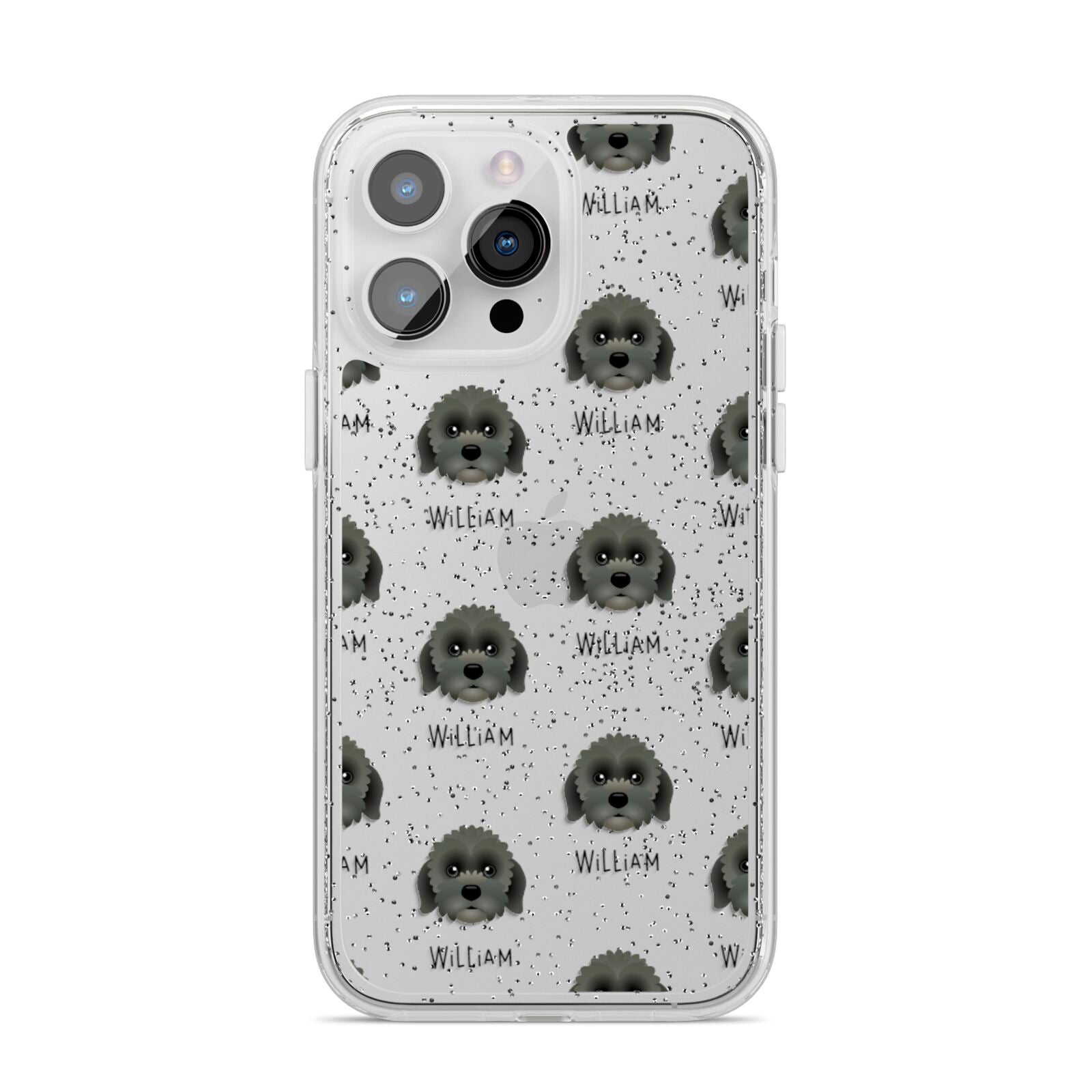 Lachon Icon with Name iPhone 14 Pro Max Glitter Tough Case Silver
