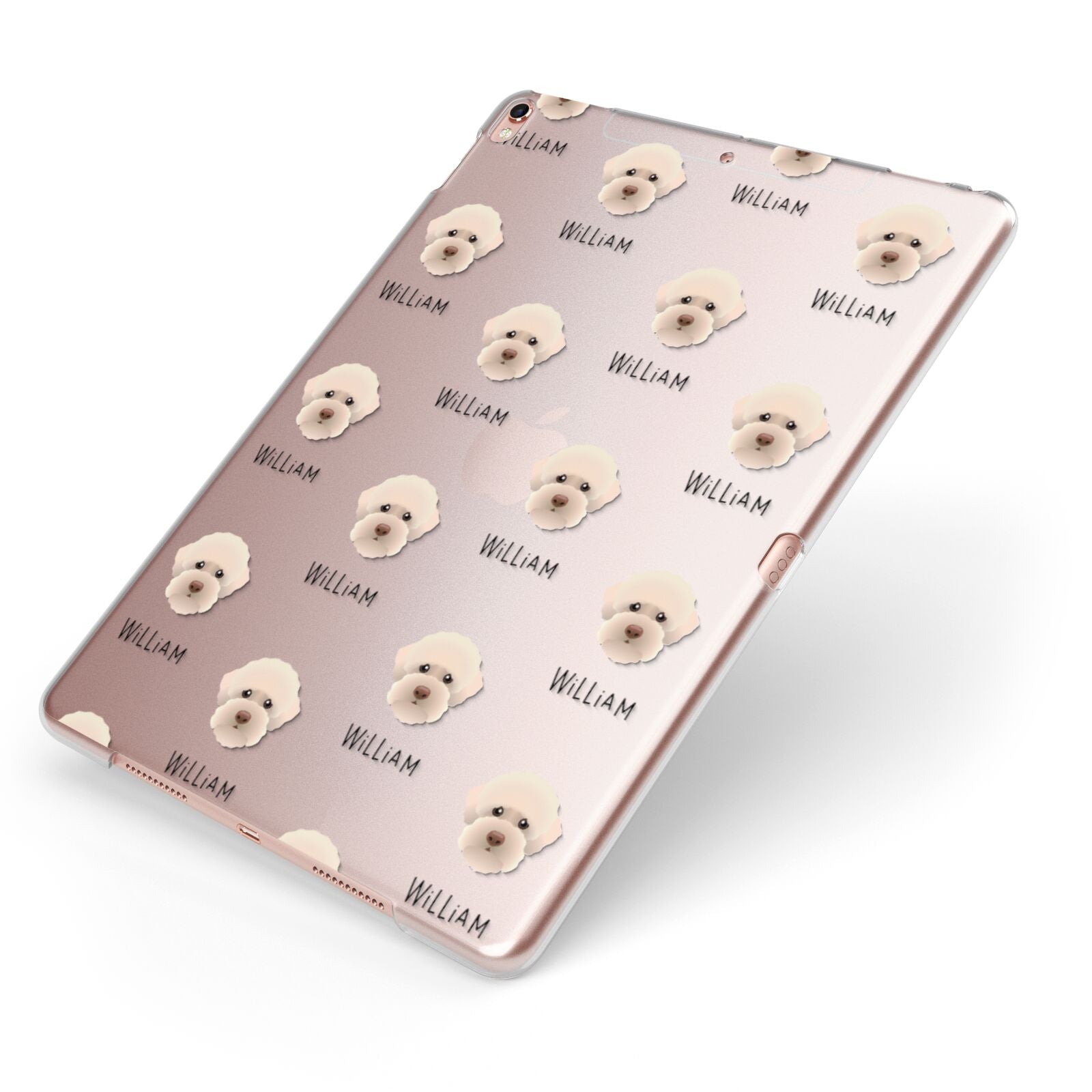 Lagotto Romagnolo Icon with Name Apple iPad Case on Rose Gold iPad Side View