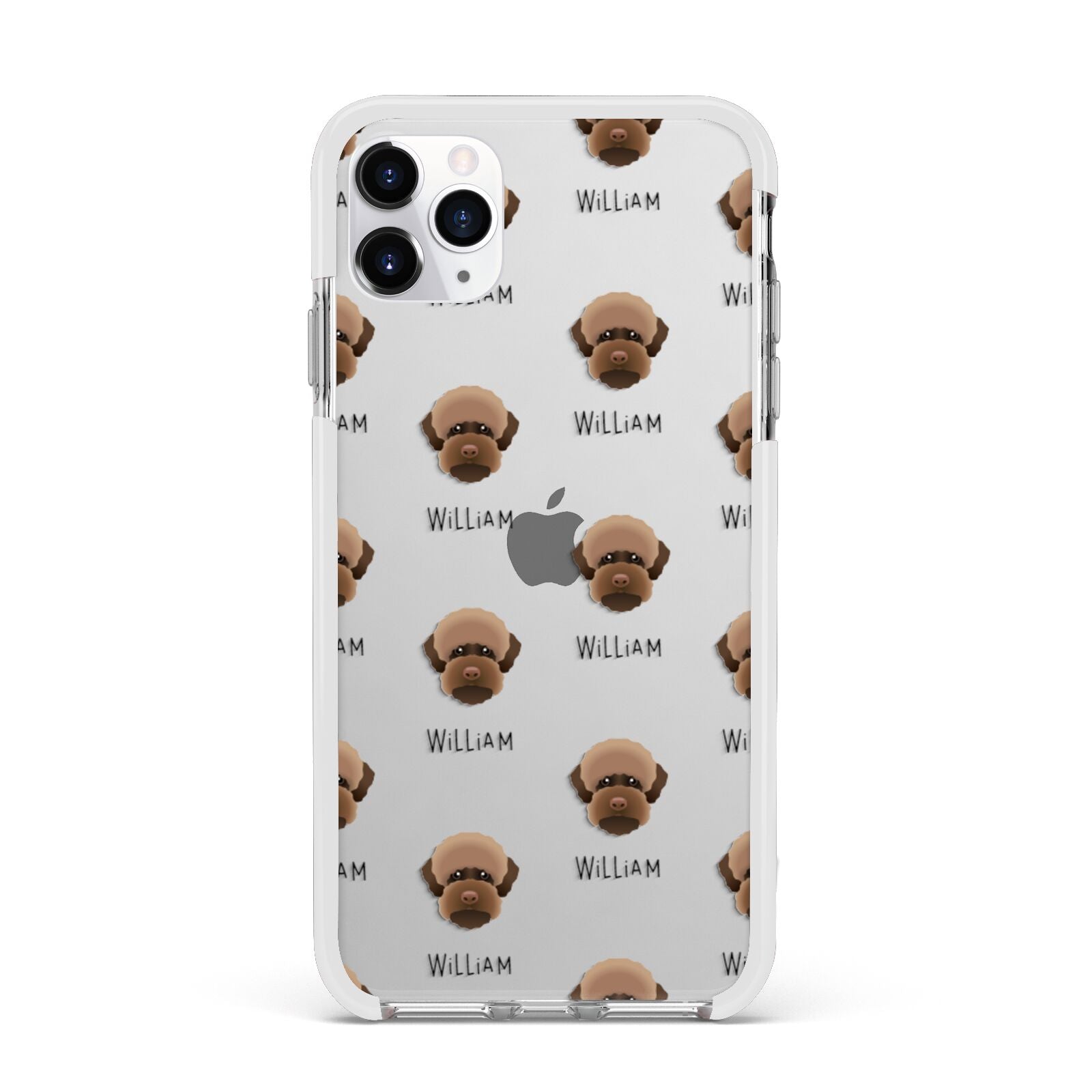 Lagotto Romagnolo Icon with Name Apple iPhone 11 Pro Max in Silver with White Impact Case