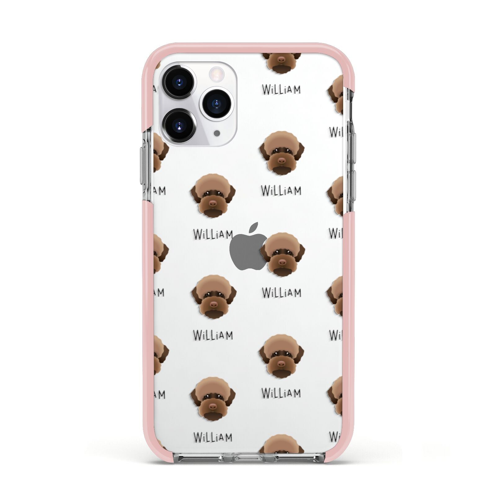 Lagotto Romagnolo Icon with Name Apple iPhone 11 Pro in Silver with Pink Impact Case