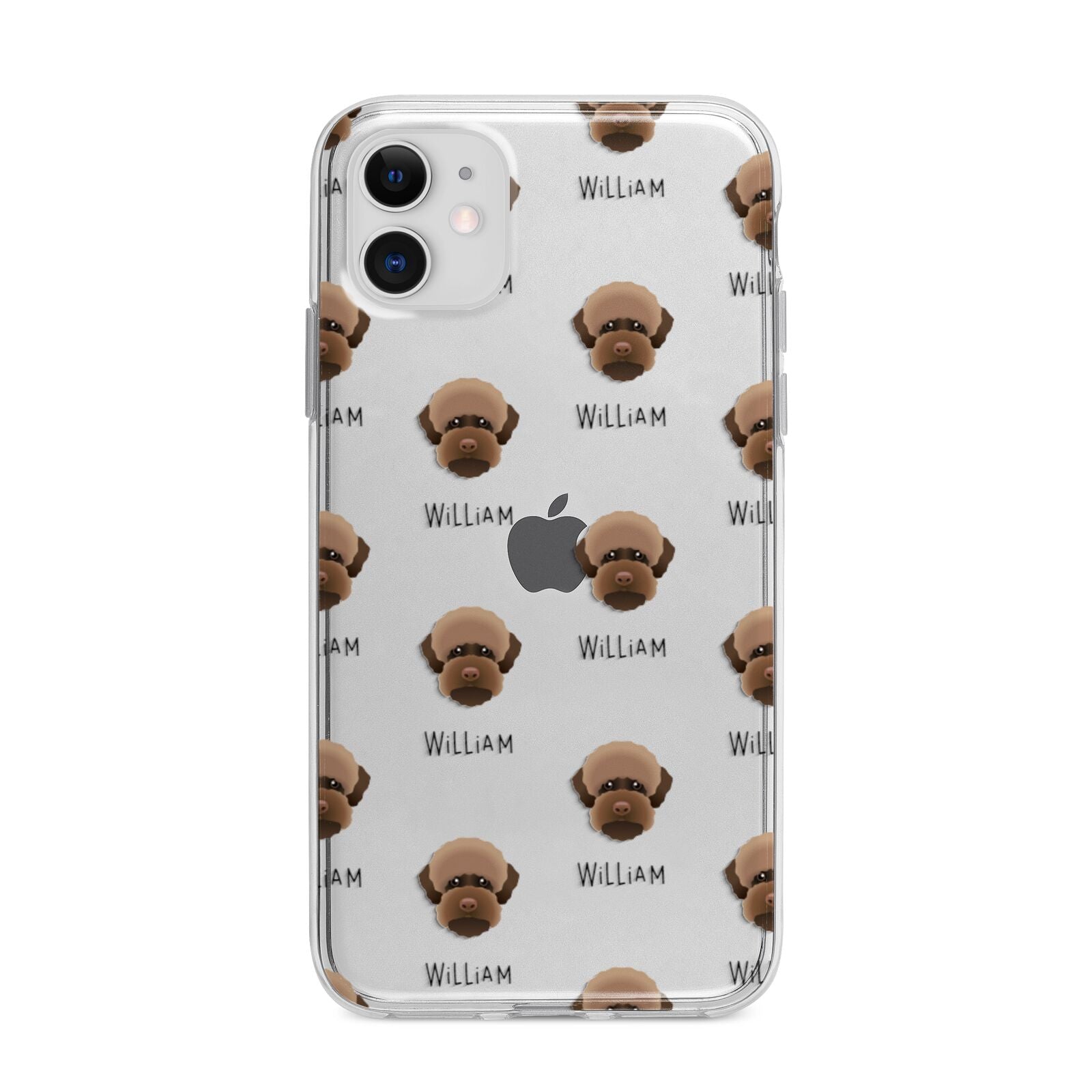 Lagotto Romagnolo Icon with Name Apple iPhone 11 in White with Bumper Case