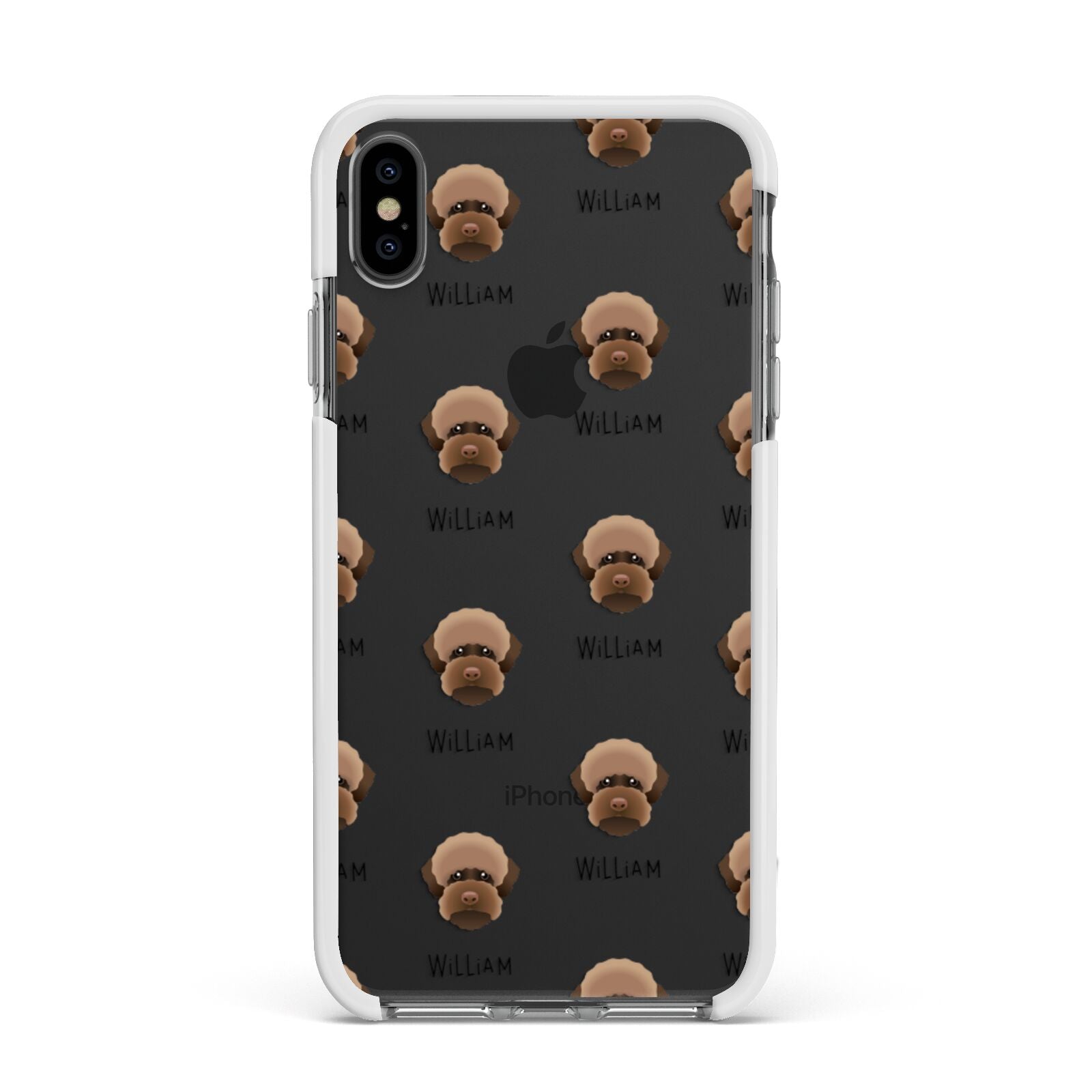 Lagotto Romagnolo Icon with Name Apple iPhone Xs Max Impact Case White Edge on Black Phone