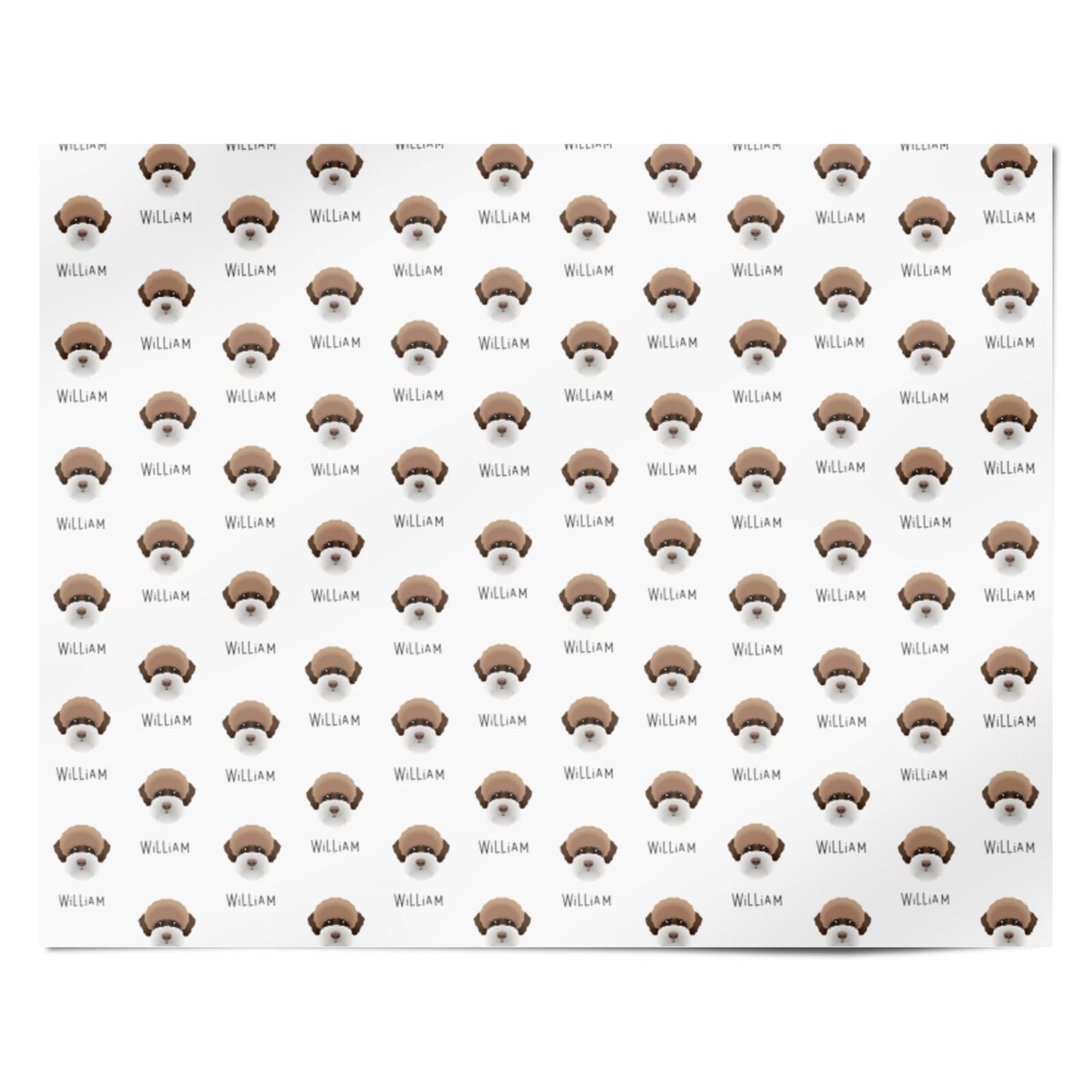 Lagotto Romagnolo Icon with Name Personalised Wrapping Paper Alternative